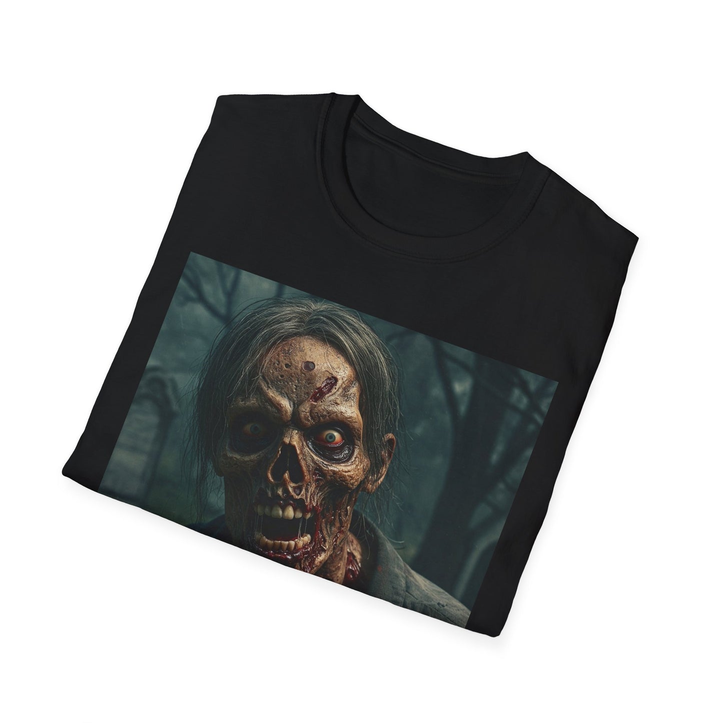 Apocalyptic Portrait Tee, bold, decaying zombie graphic
