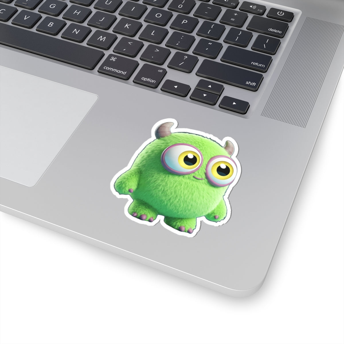 Adorable Green Monster Kiss-Cut Stickers - Cute & Playful Decor for Kids & Monster Lovers