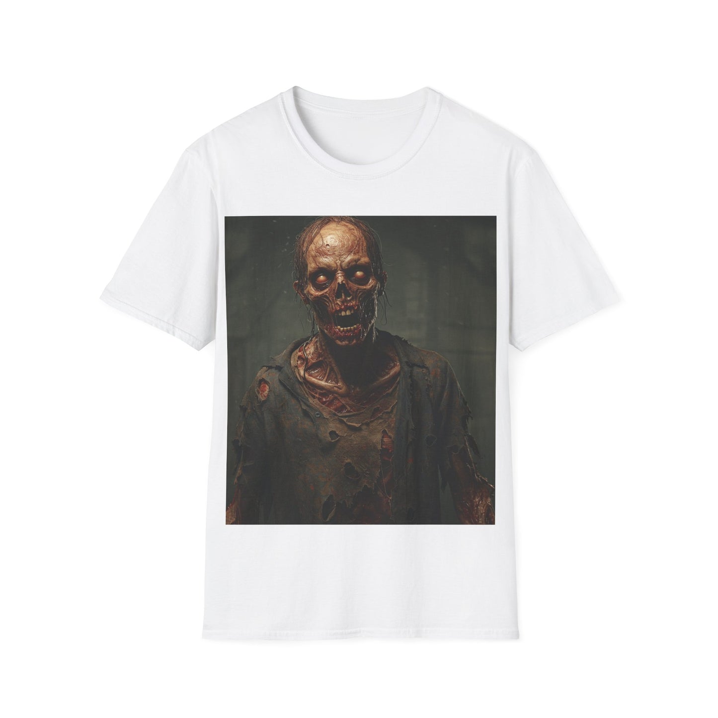 UK - Spooky Skeleton Unisex Softstyle T-Shirt - Perfect for Halloween and Horror Lovers