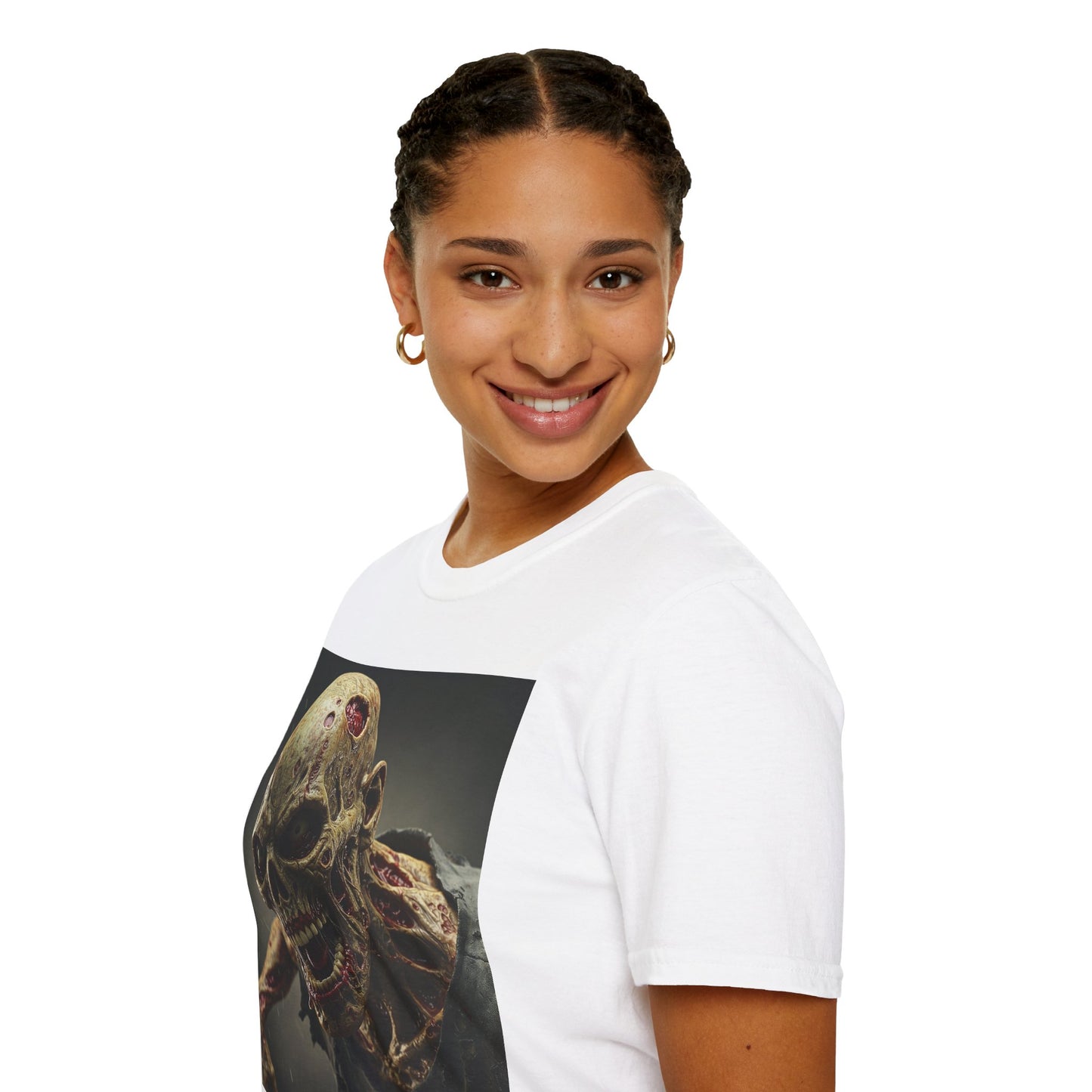 Zombie Skull Unisex Softstyle T-Shirt - Spooky Halloween Tee