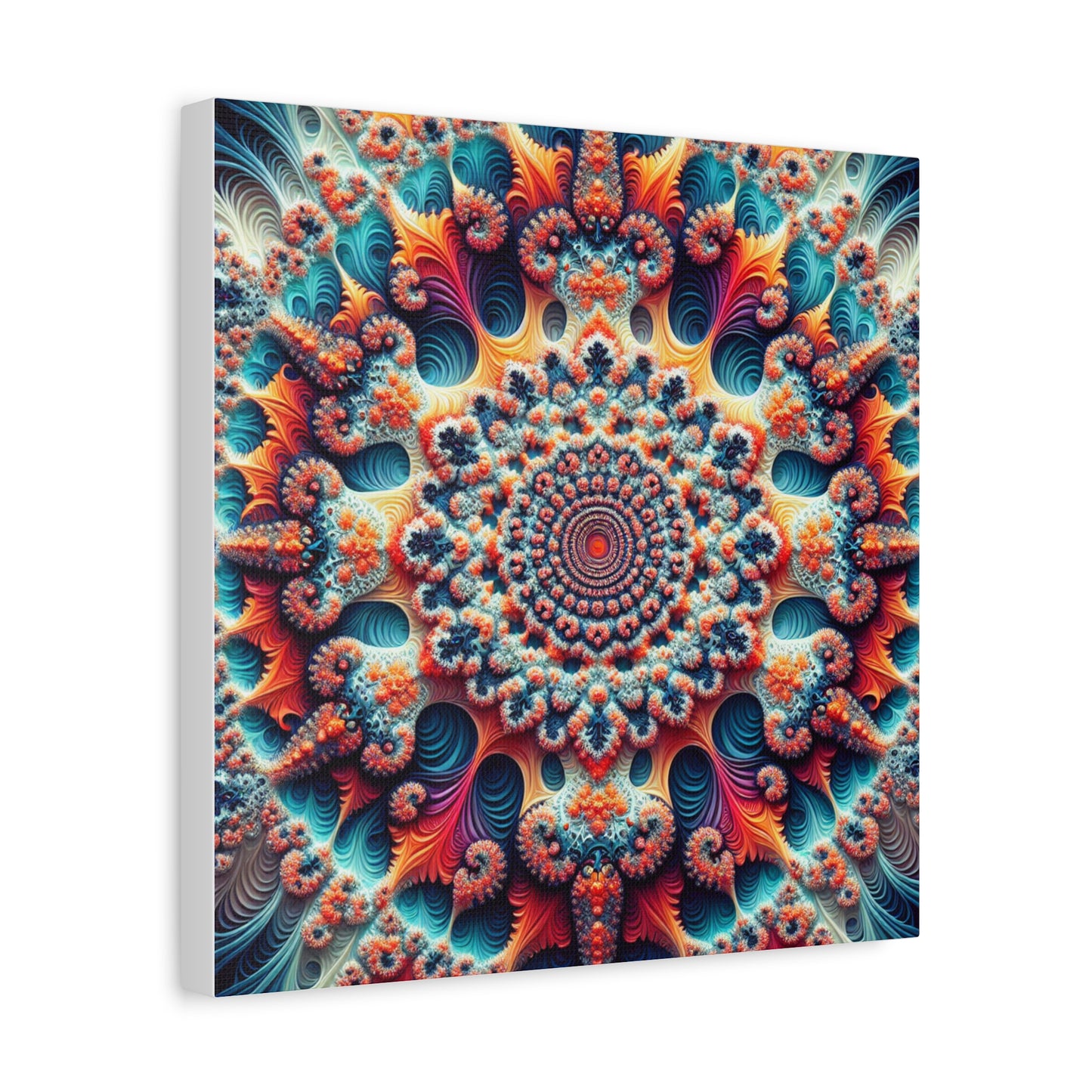 Vibrant Fractal Art Canvas – Stunning Stretched Wall Decor for Home or Office