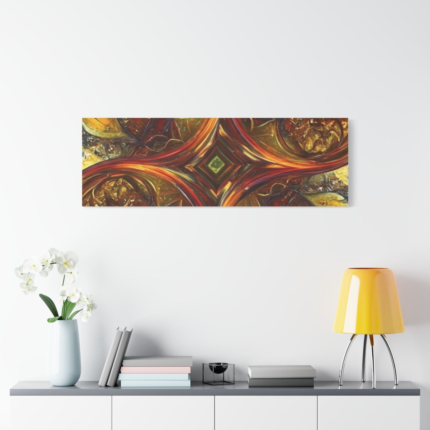 Abstract Art Matte Canvas Wall Decor - Vibrant Fractal Design, Colorful Home Accent