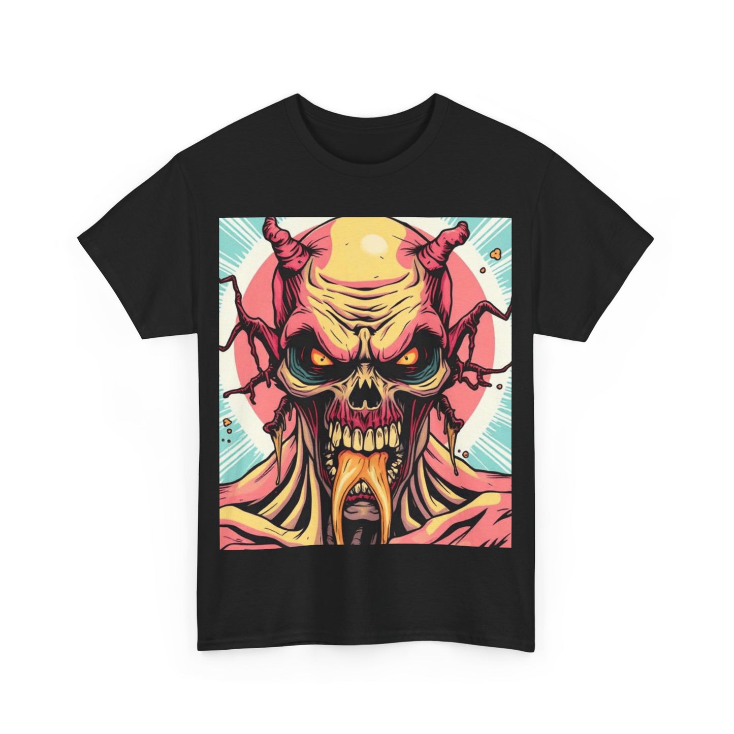 UK - Unisex Heavy Cotton Tee - Demon Skull Graphic Tee for Alternative Fashion Lovers