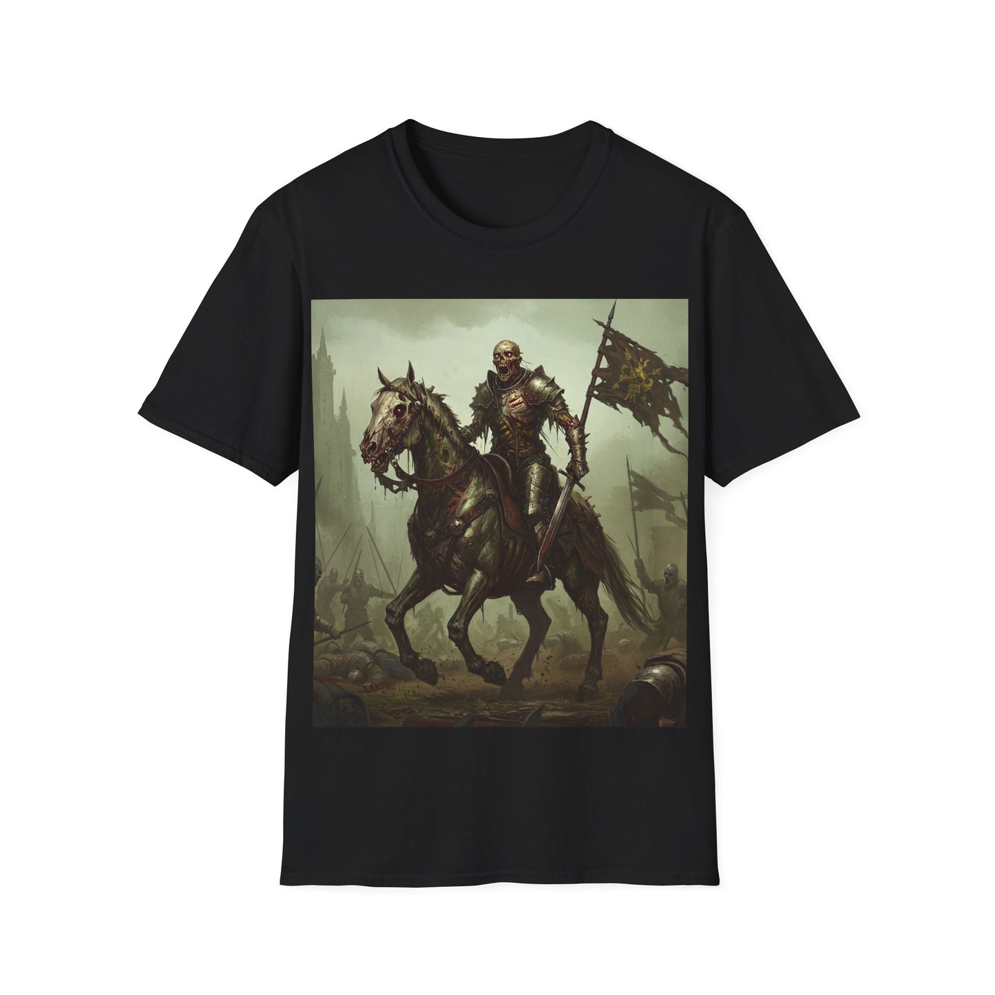UK - Epic Knight Riding T-Shirt - Unisex Fantasy Graphic Tee