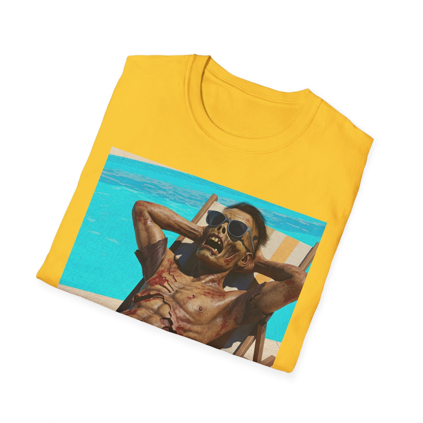 Zombie Relaxation Unisex Softstyle T-Shirt - Perfect for Halloween and Casual Outings