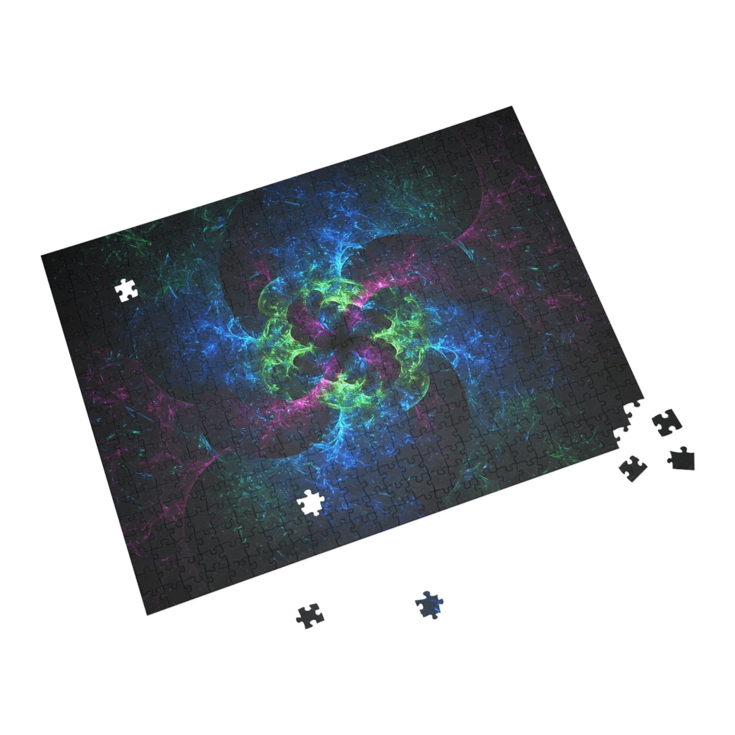 Vibrant Fractal Puzzle - 96, 252, 500, 1000-Piece Options for Relaxation and Fun