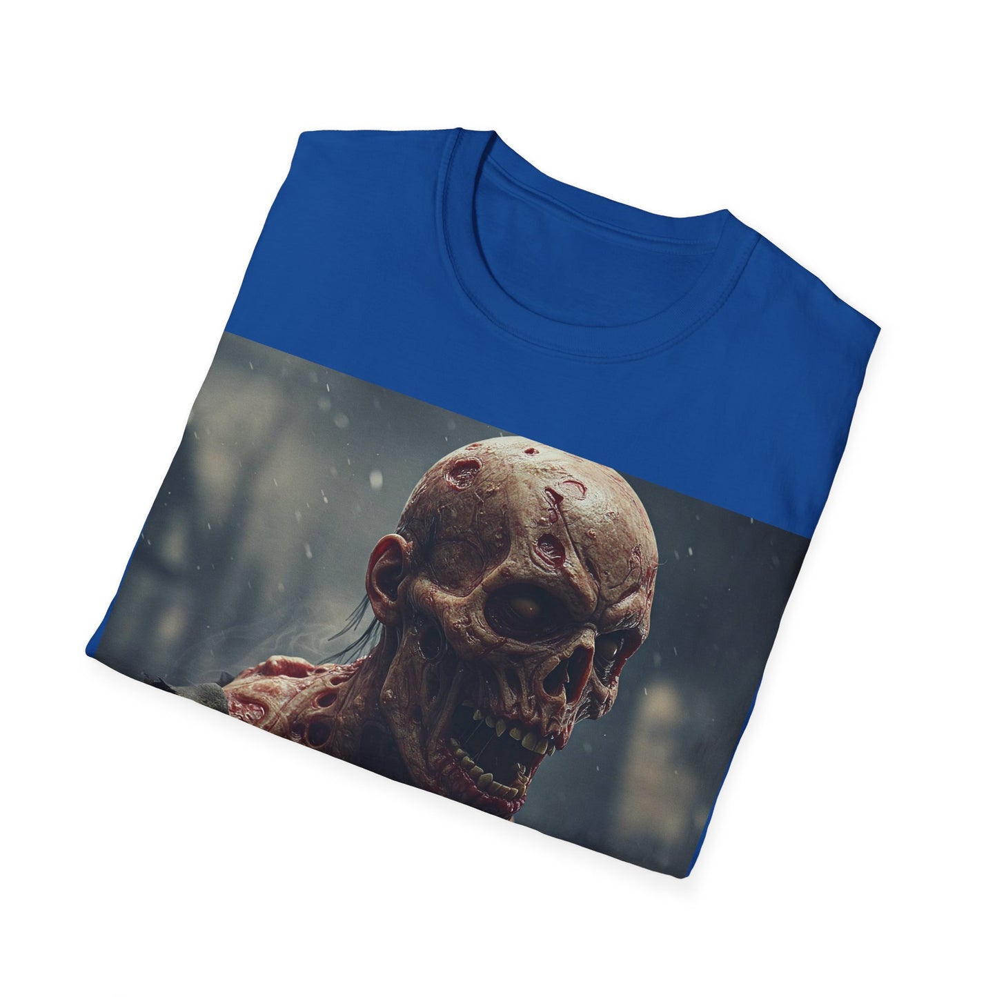UK - Unisex Softstyle T-Shirt with Creepy Skeleton Design - Perfect for Halloween and Horror Fans