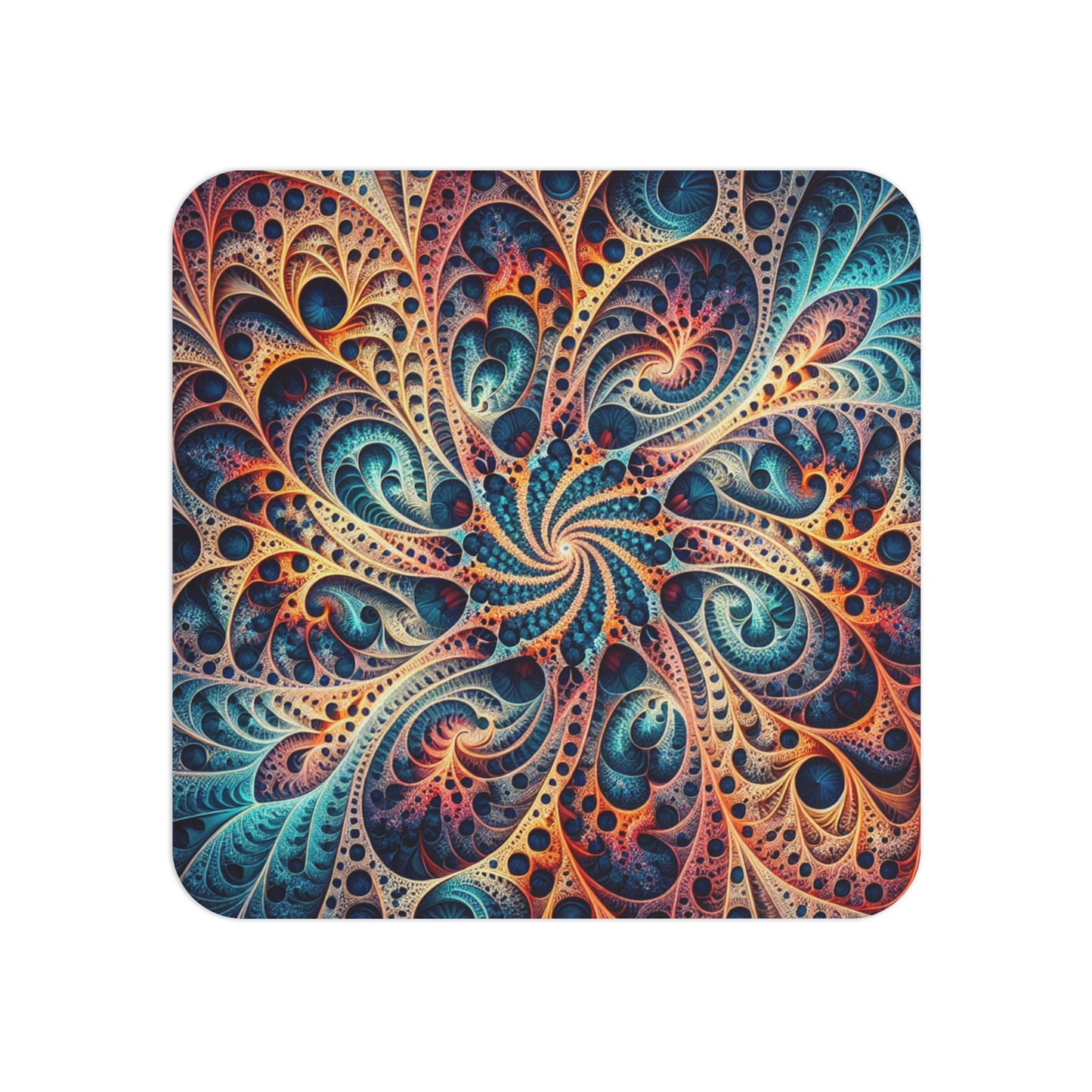 Vibrant Fractal Coasters - 50 or 100 pcs - Colorful Abstract Design for Home & Events