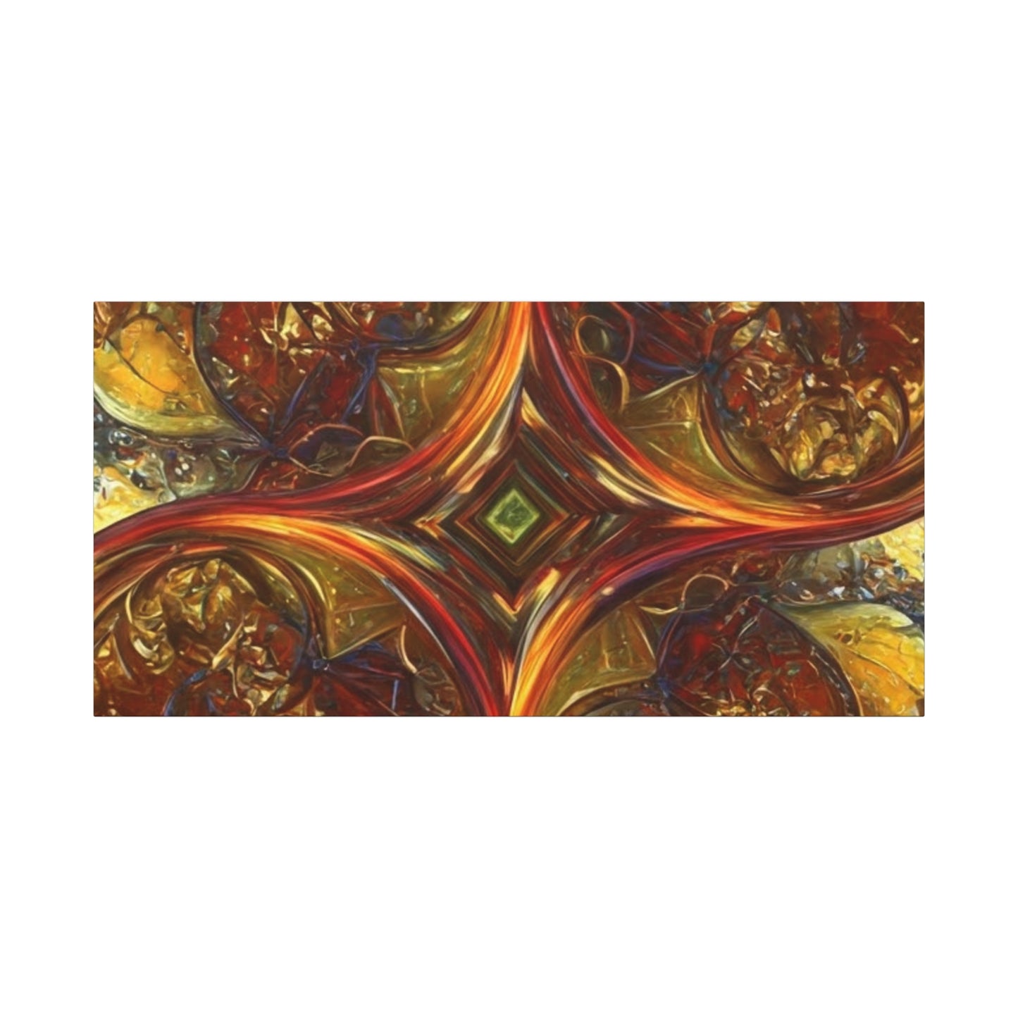 Abstract Art Matte Canvas Wall Decor - Vibrant Fractal Design, Colorful Home Accent