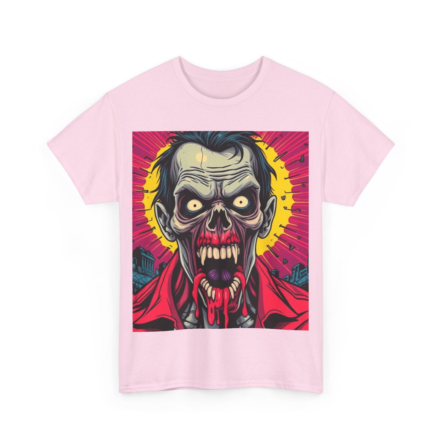 UK - Unisex Heavy Cotton Tee - Retro Zombie Design
