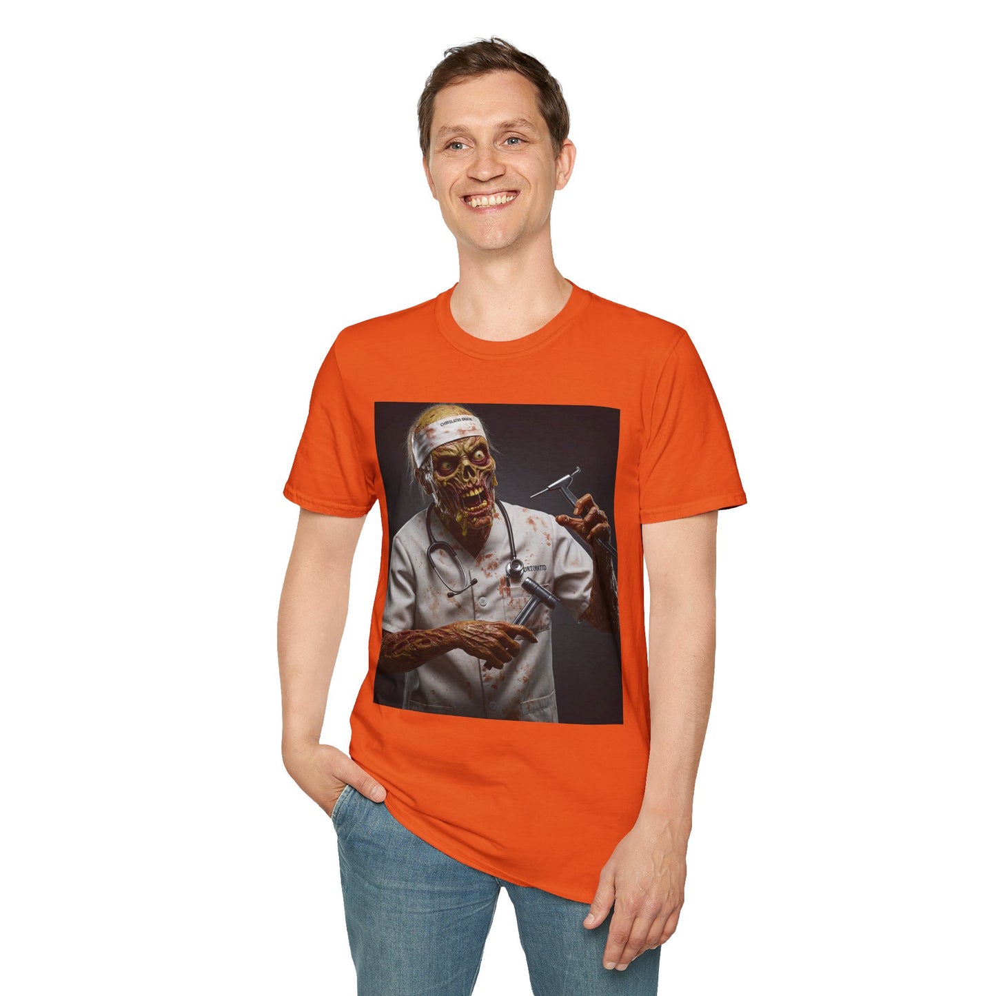 Zombie Doctor Unisex Softstyle T-Shirt - Perfect for Halloween & Horror Fans