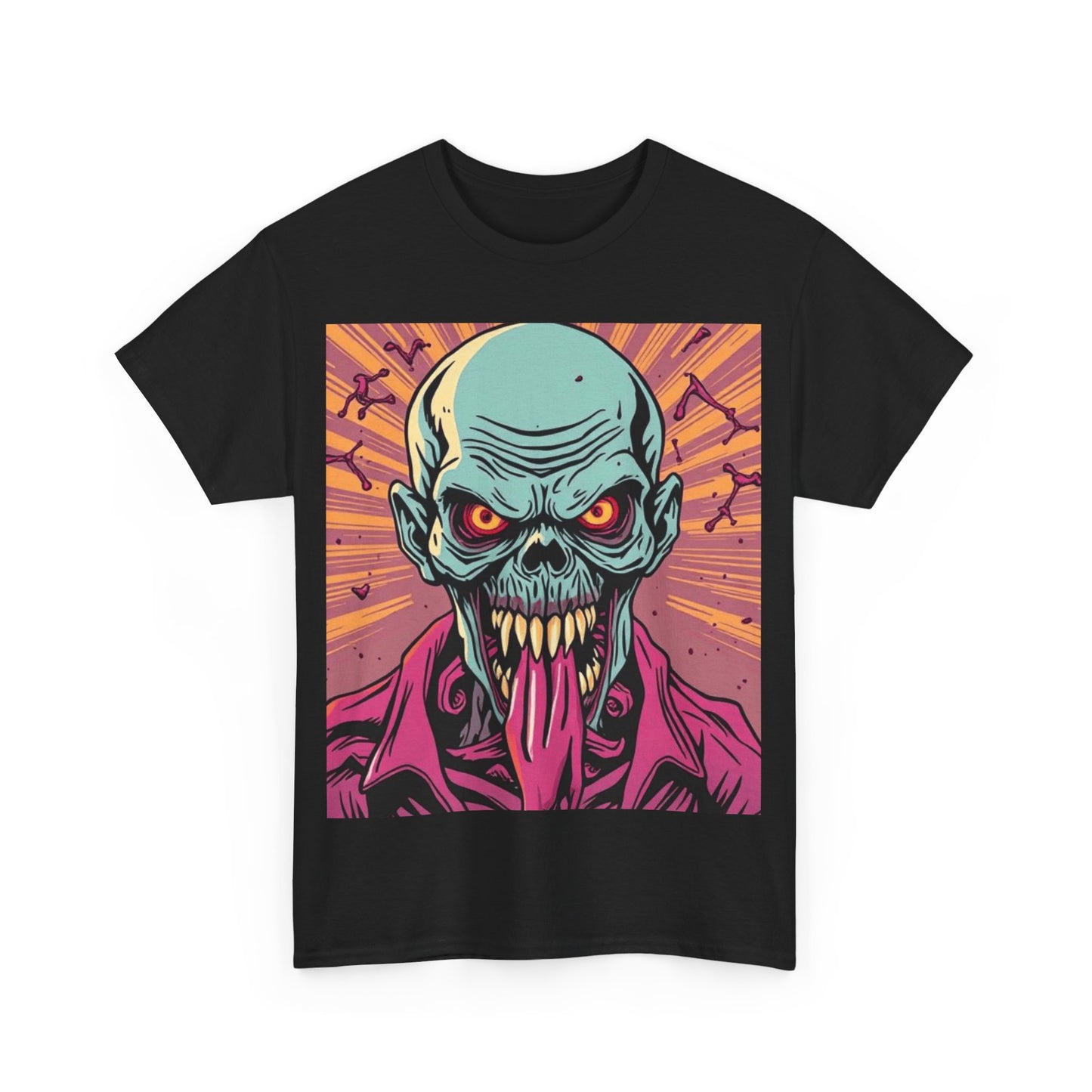 UK - Unisex Heavy Cotton Tee - Retro Skull Graphic Tee