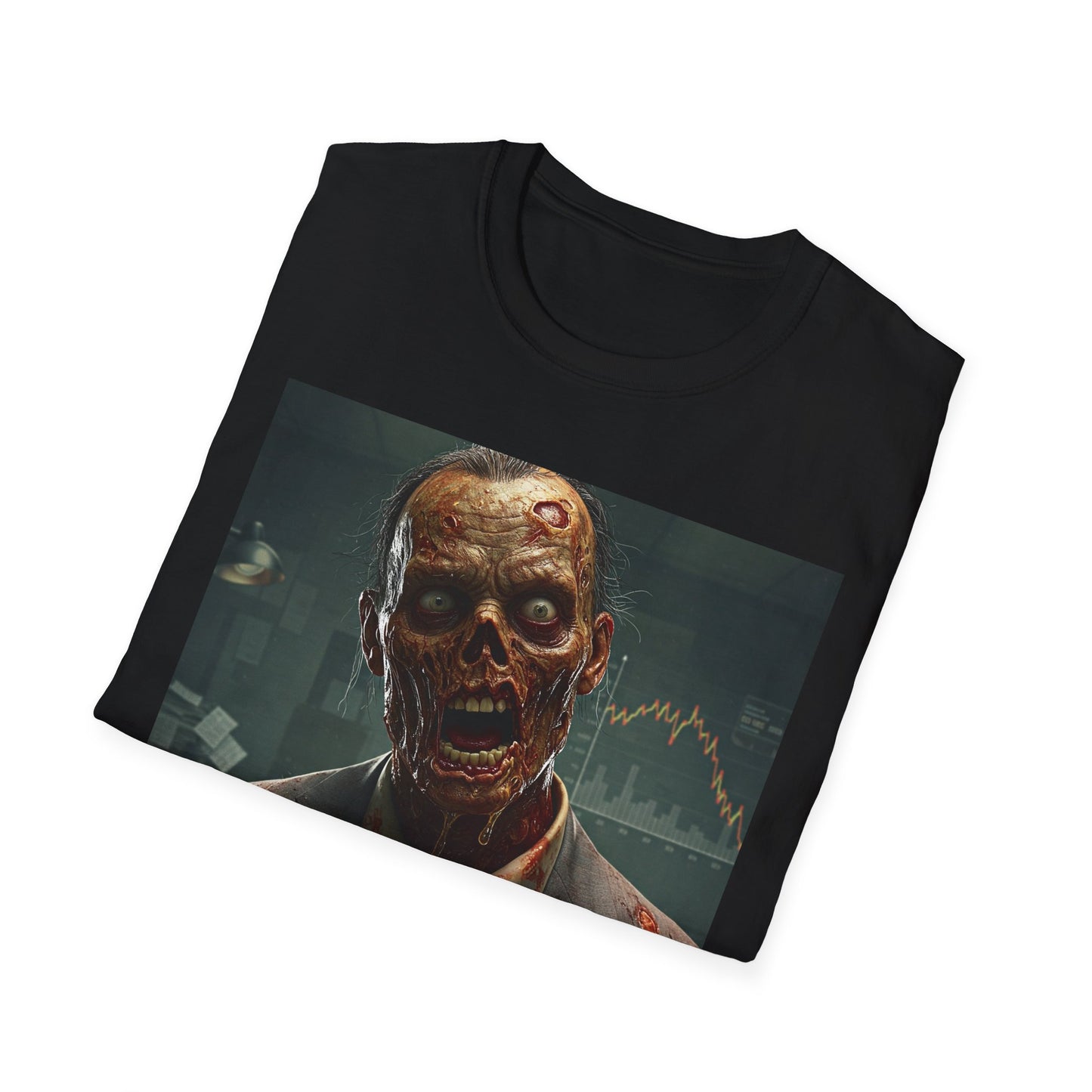 Zombie Businessman Unisex Softstyle T-Shirt | Spooky Halloween Apparel