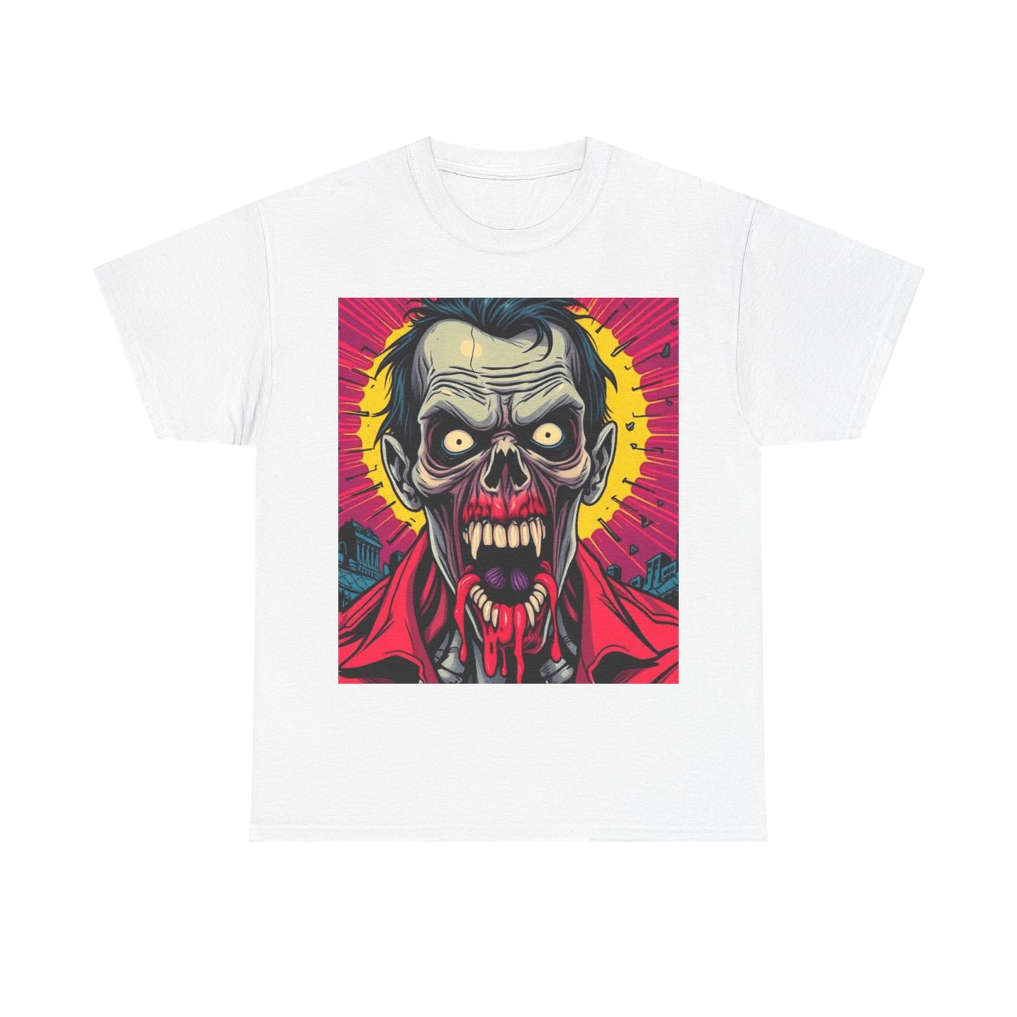 UK - Unisex Heavy Cotton Tee - Retro Zombie Design