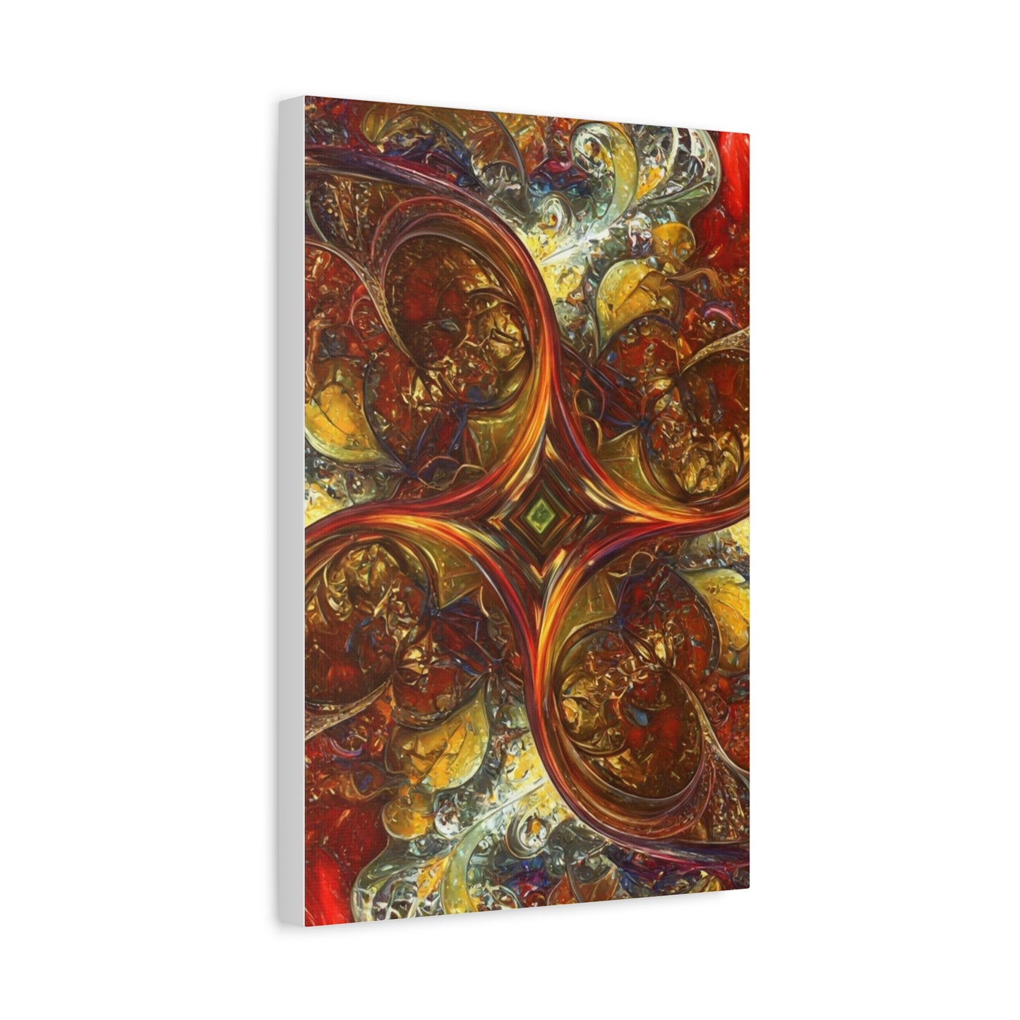 Abstract Art Matte Canvas Wall Decor - Vibrant Fractal Design, Colorful Home Accent