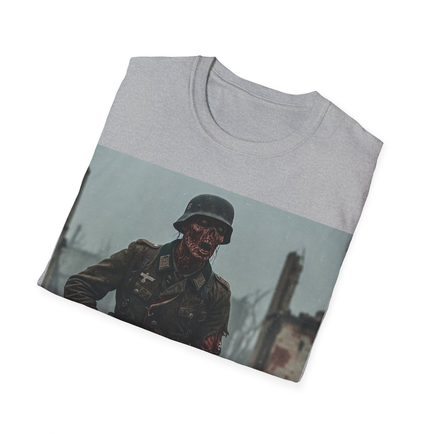 UK - Vintage Soldier Apocalyptic Portrait Tee, bold, decaying zombie graphic