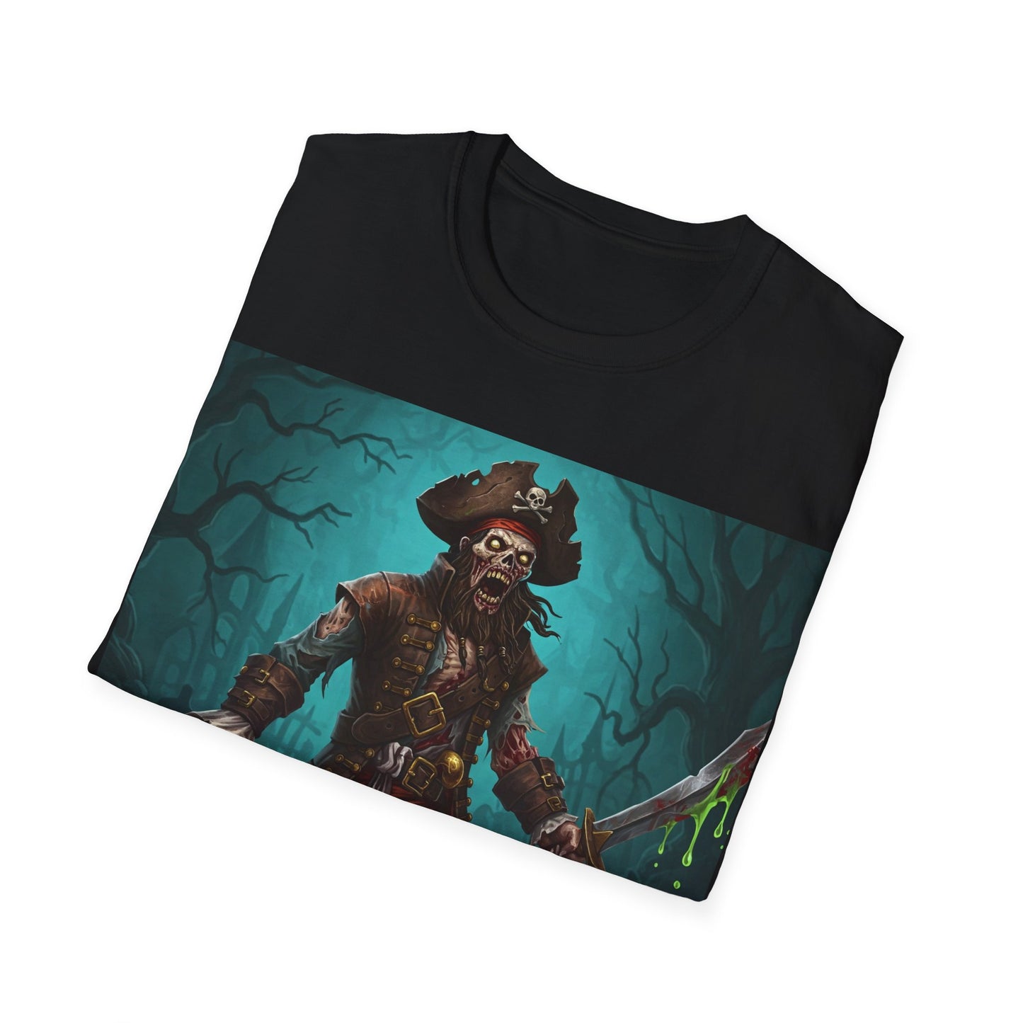 UK - Pirate Apocalyptic Portrait Tee, bold, decaying zombie graphic