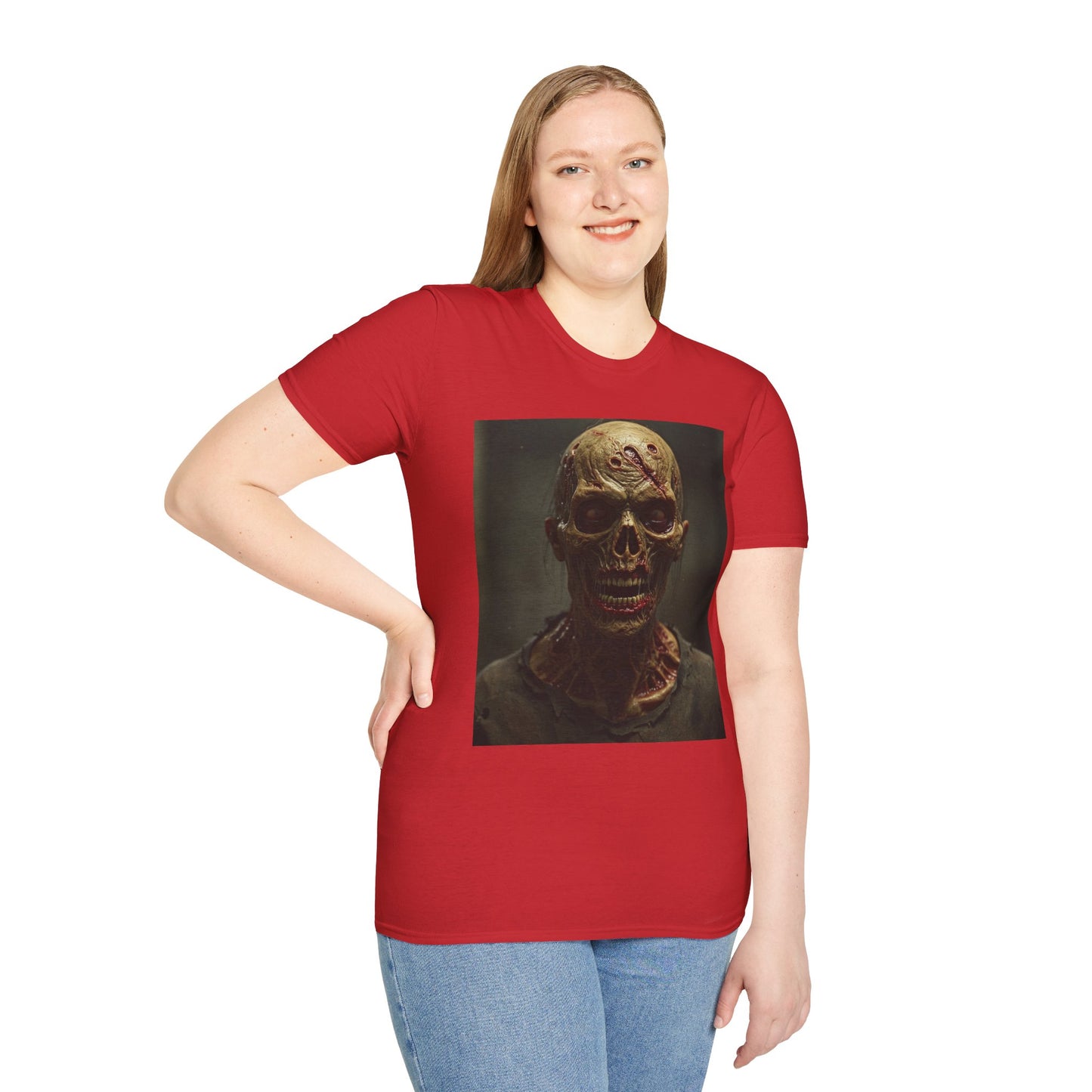 Unisex Softstyle T-Shirt - Creepy Skull Design - Perfect for Halloween or Casual Wear