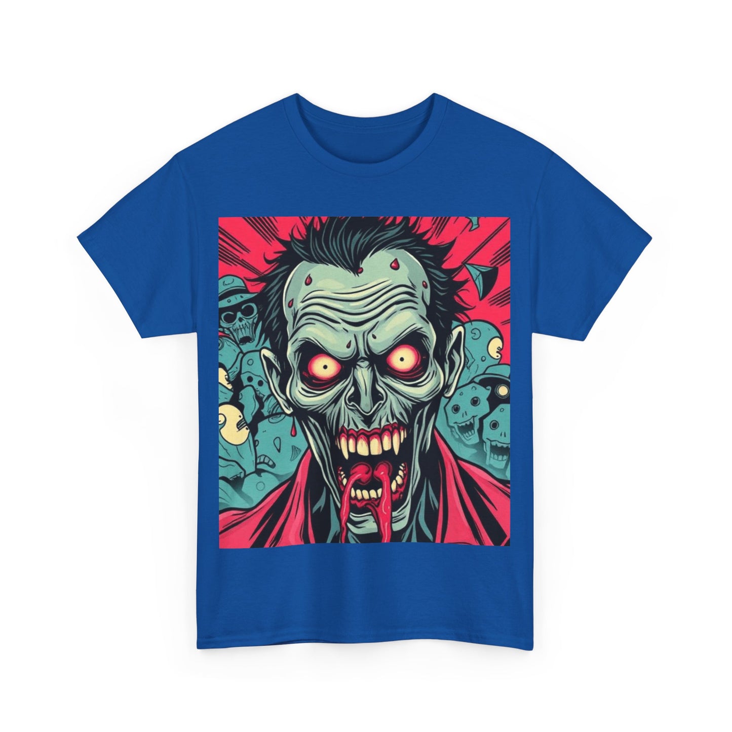 UK - Unisex Heavy Cotton Tee - Spooky Zombie Graphic Tee for Halloween