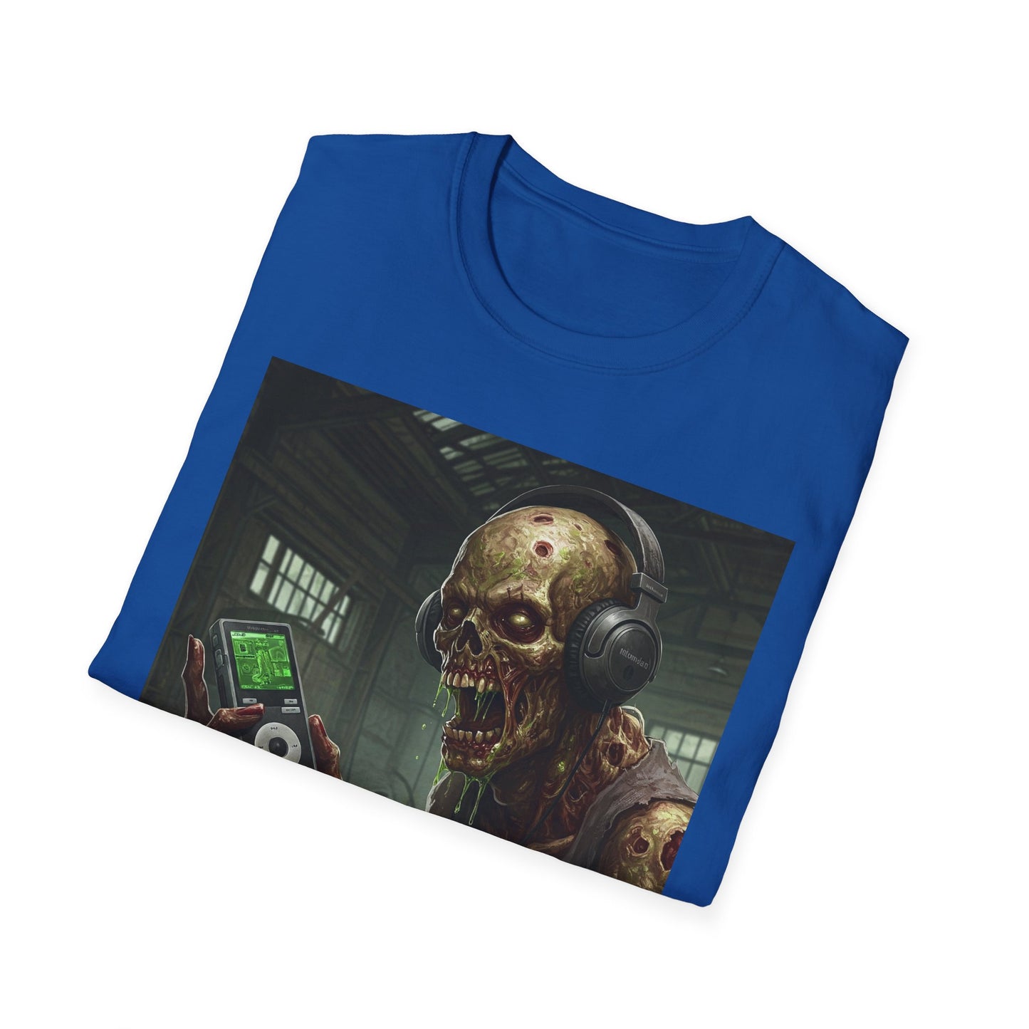 Zombie Listening to Music Unisex Softstyle T-Shirt