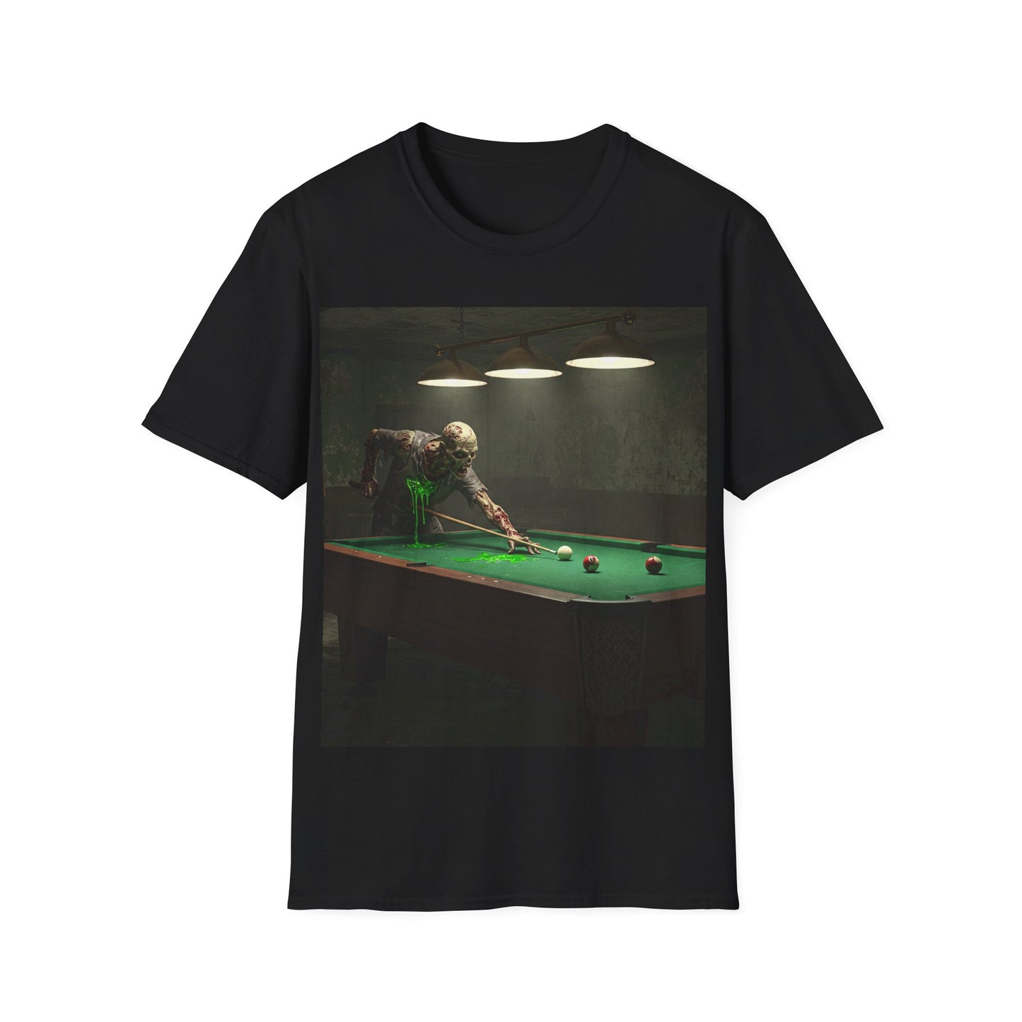 UK - Vintage Billiards Unisex Softstyle T-Shirt - Pool Table Design