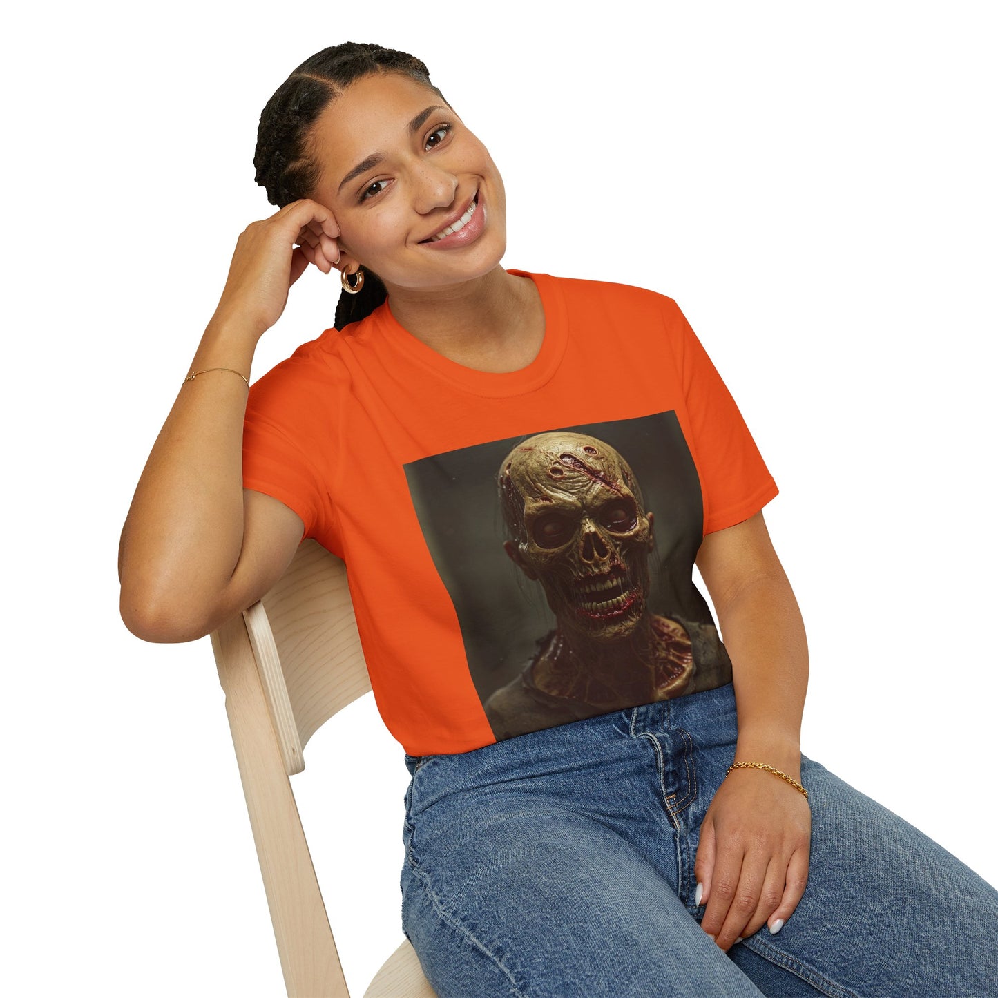 Unisex Softstyle T-Shirt - Creepy Skull Design - Perfect for Halloween or Casual Wear