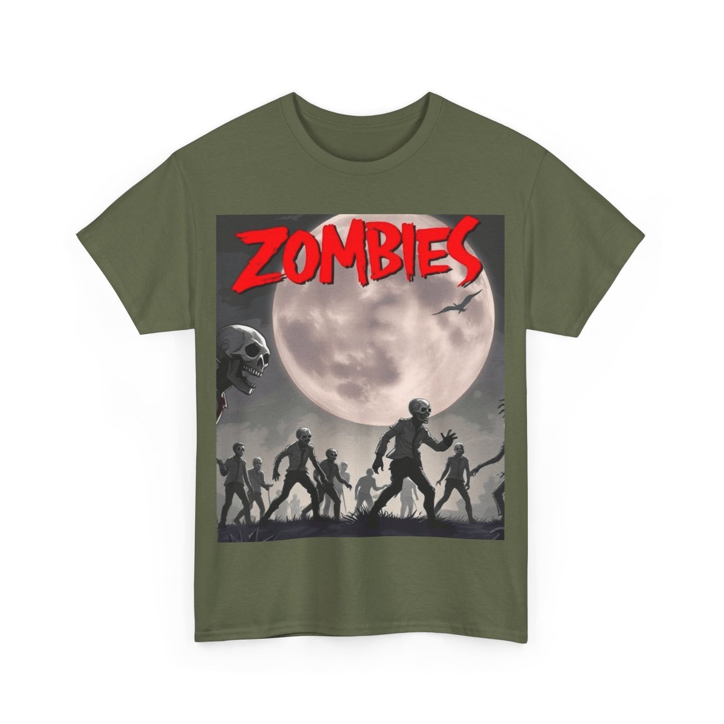 UK - Zombie Themed Unisex Heavy Cotton Tee - Perfect for Halloween and Horror Lovers