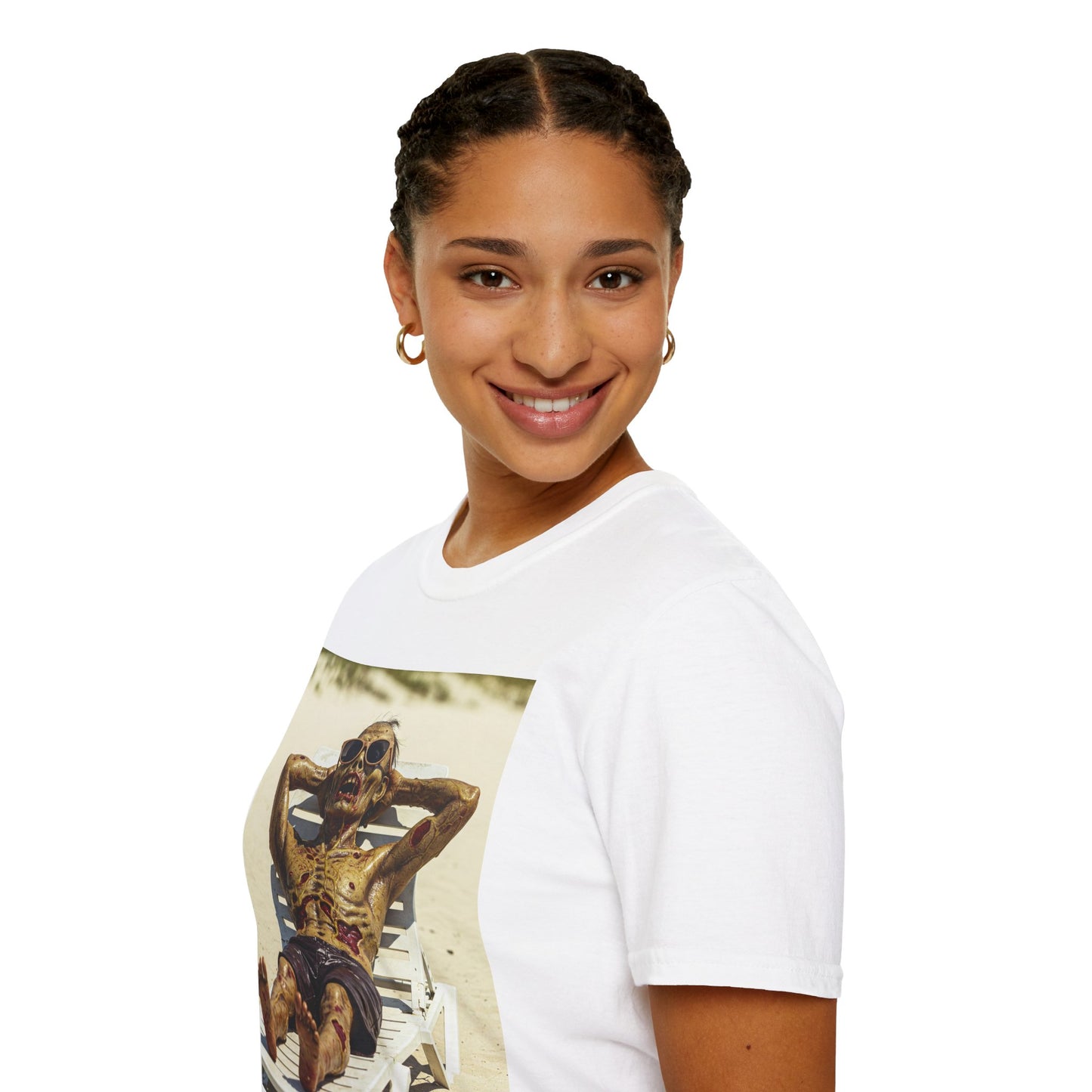 Chillin' Skeleton Unisex Softstyle T-Shirt - Perfect for Halloween & Casual Wear