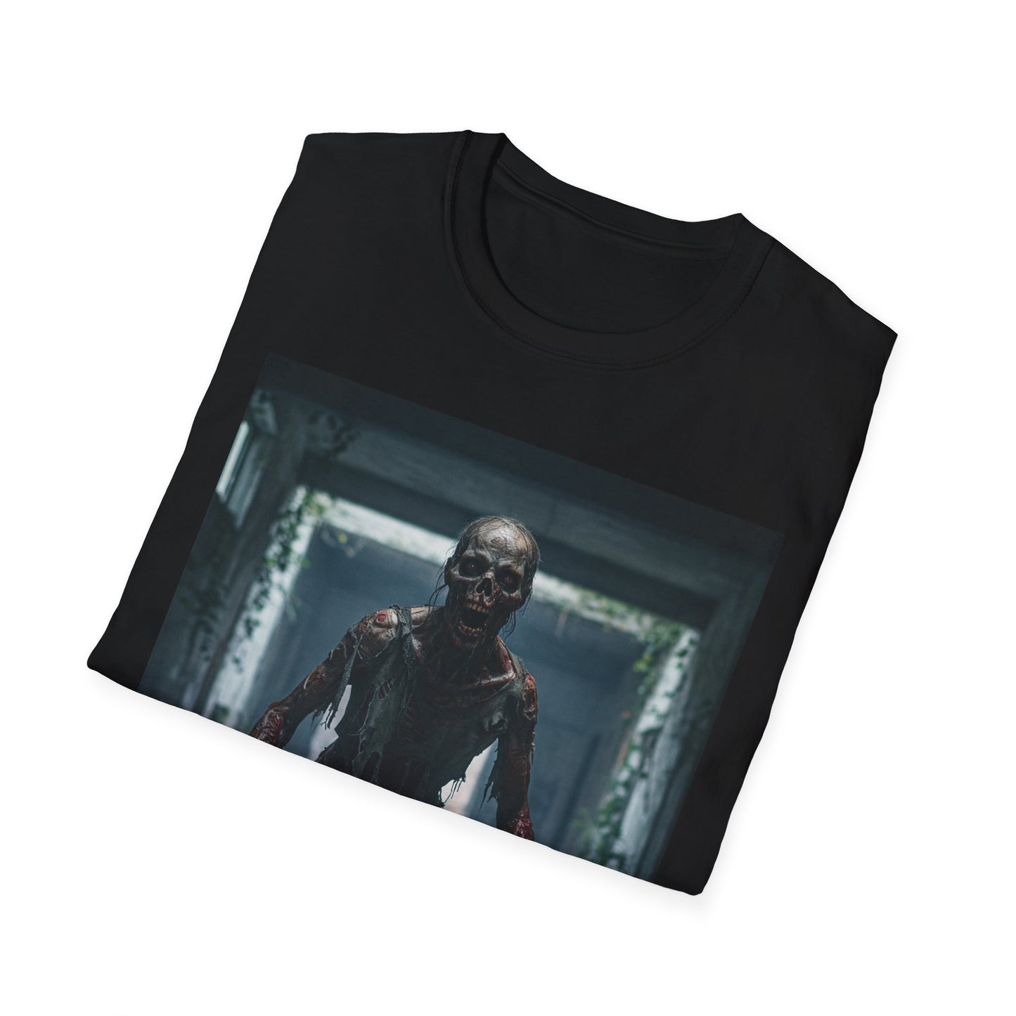Apocalyptic Portrait Tee, bold, decaying zombie graphic