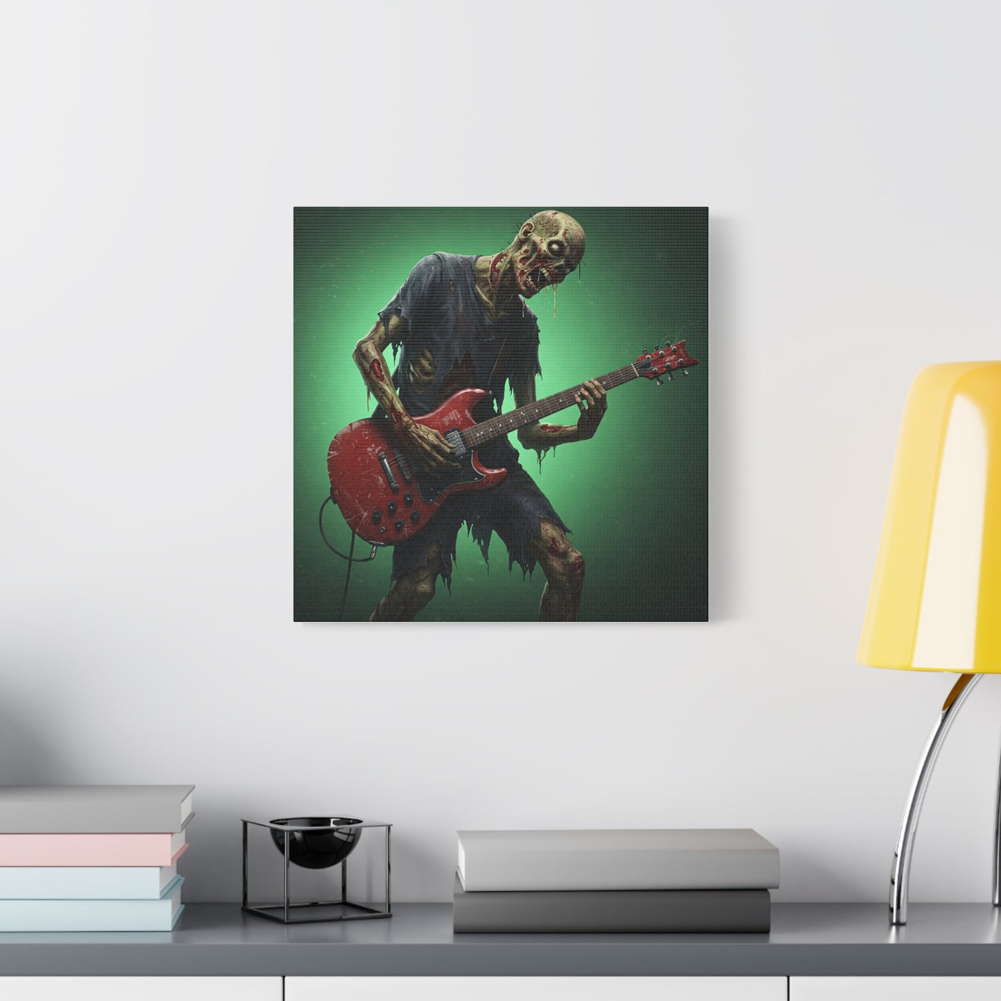 Zombie Rocker Canvas Wall Art - Edgy Decor for Music Lovers
