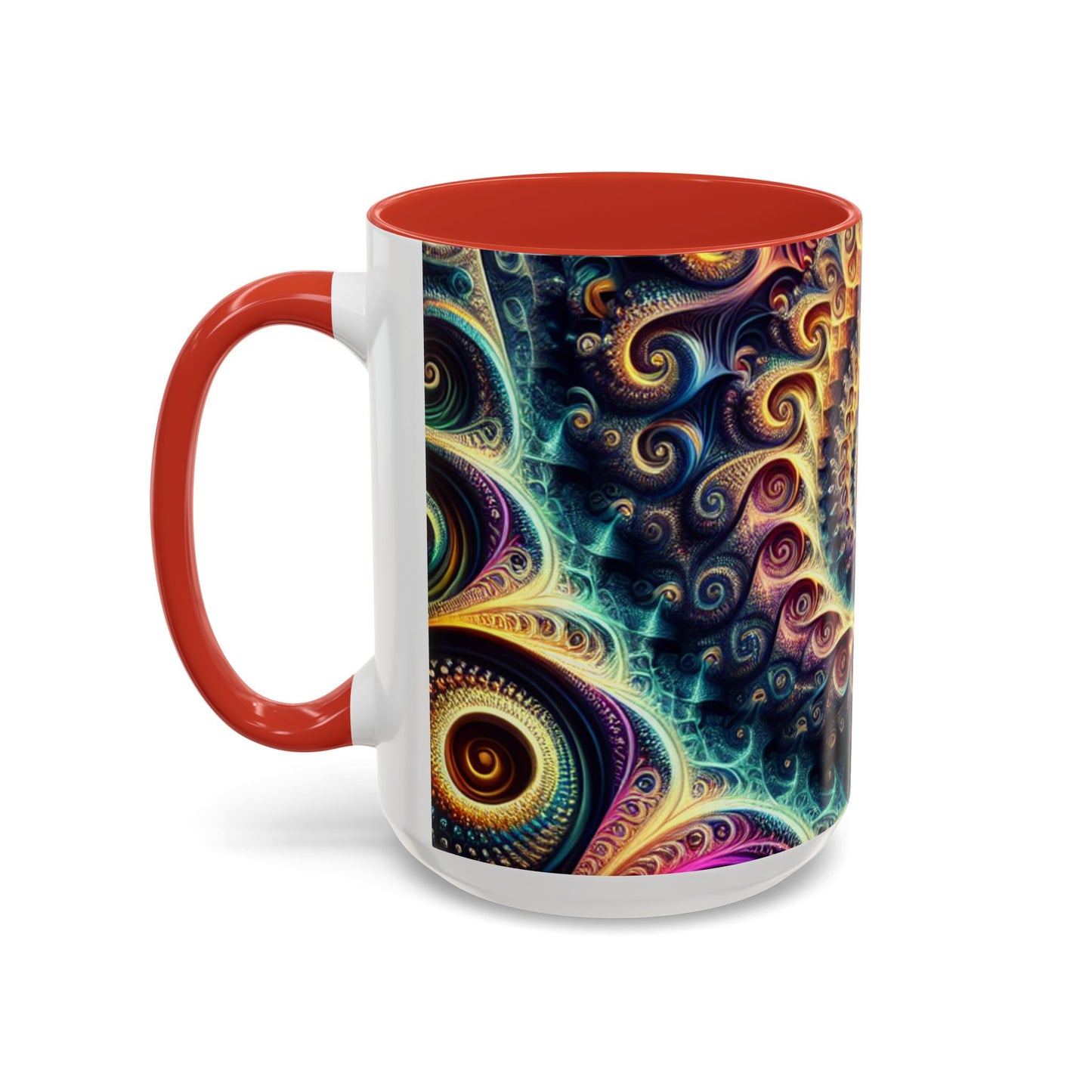 Colorful Swirl Accent Coffee Mug - Unique Spiral Design for Art Lovers