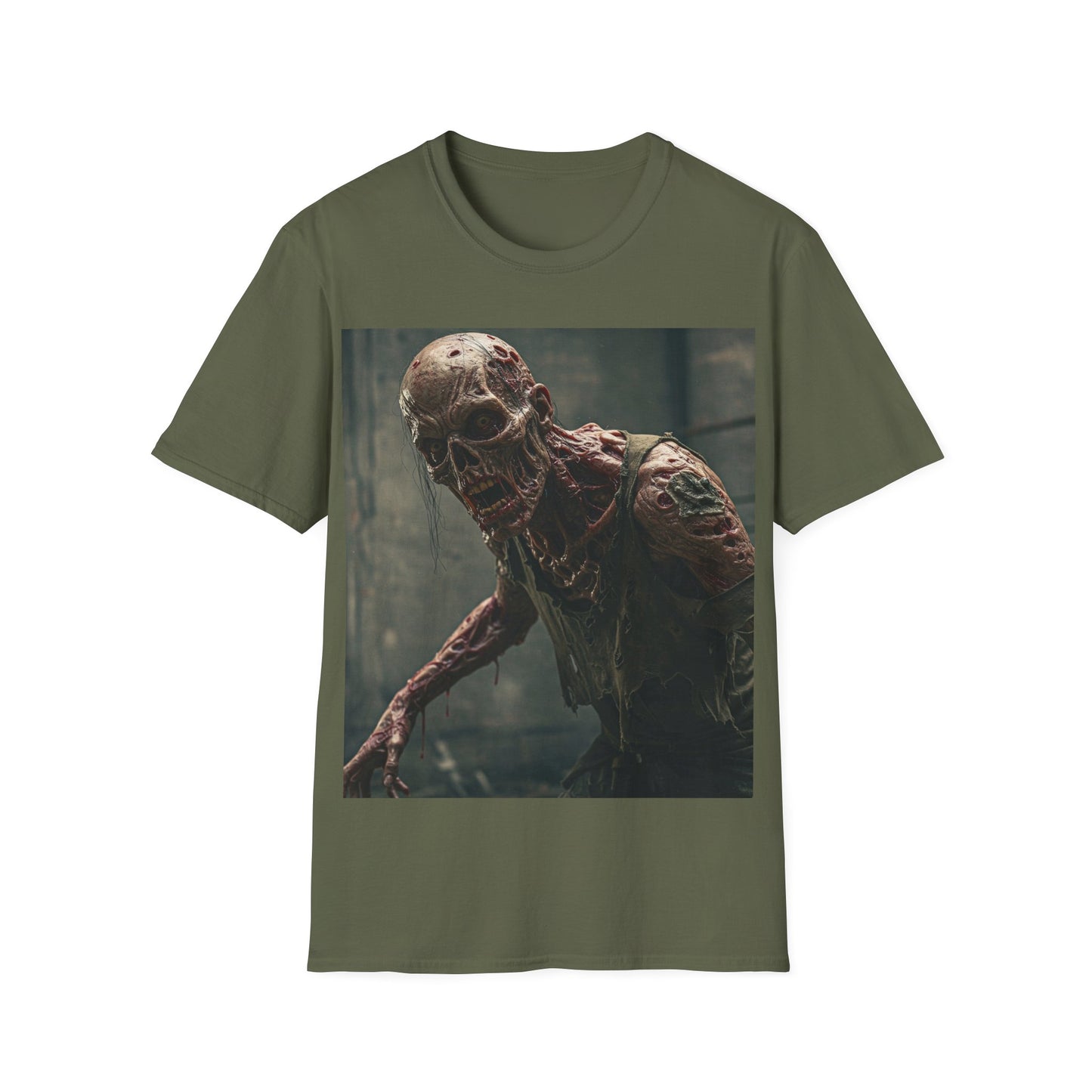 UK - Creepy Zombie Graphic Unisex T-Shirt - Perfect for Halloween and Horror Fans