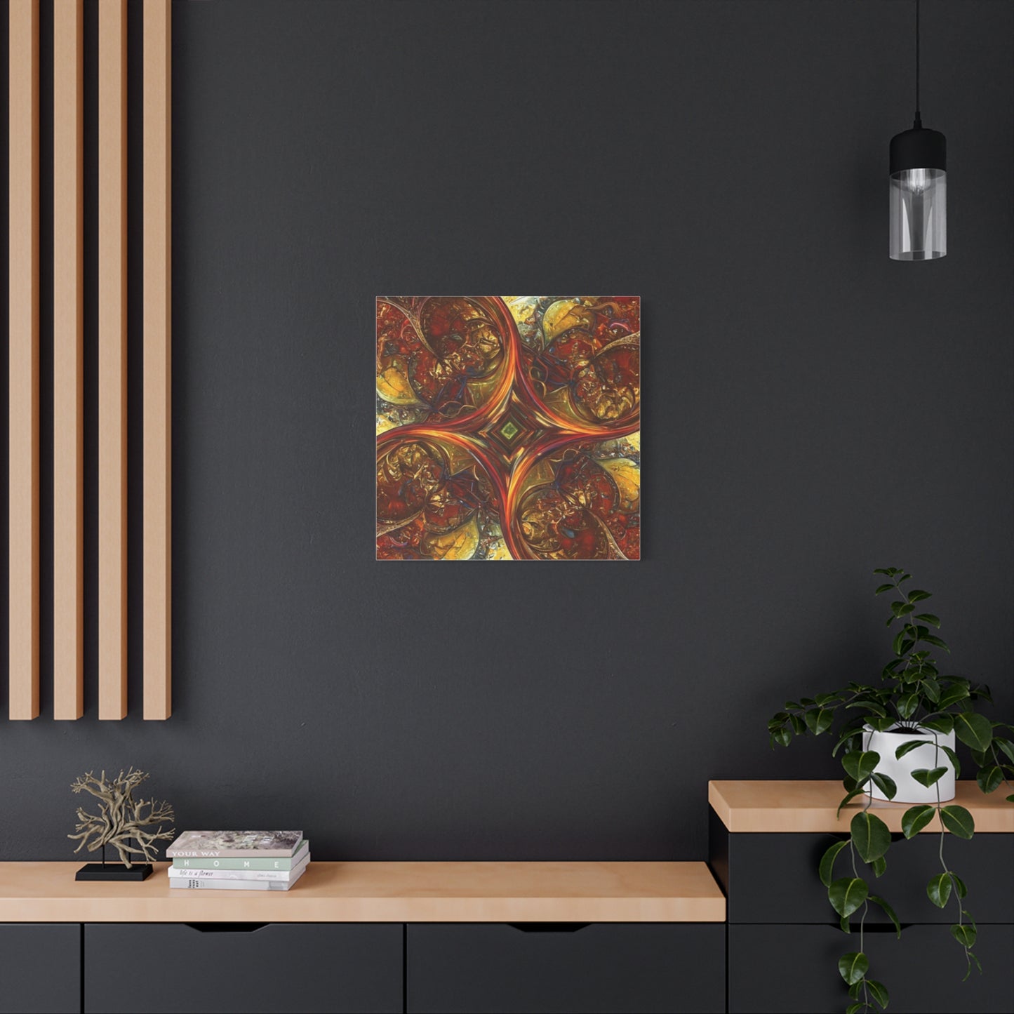 Abstract Art Matte Canvas Wall Decor - Vibrant Fractal Design, Colorful Home Accent