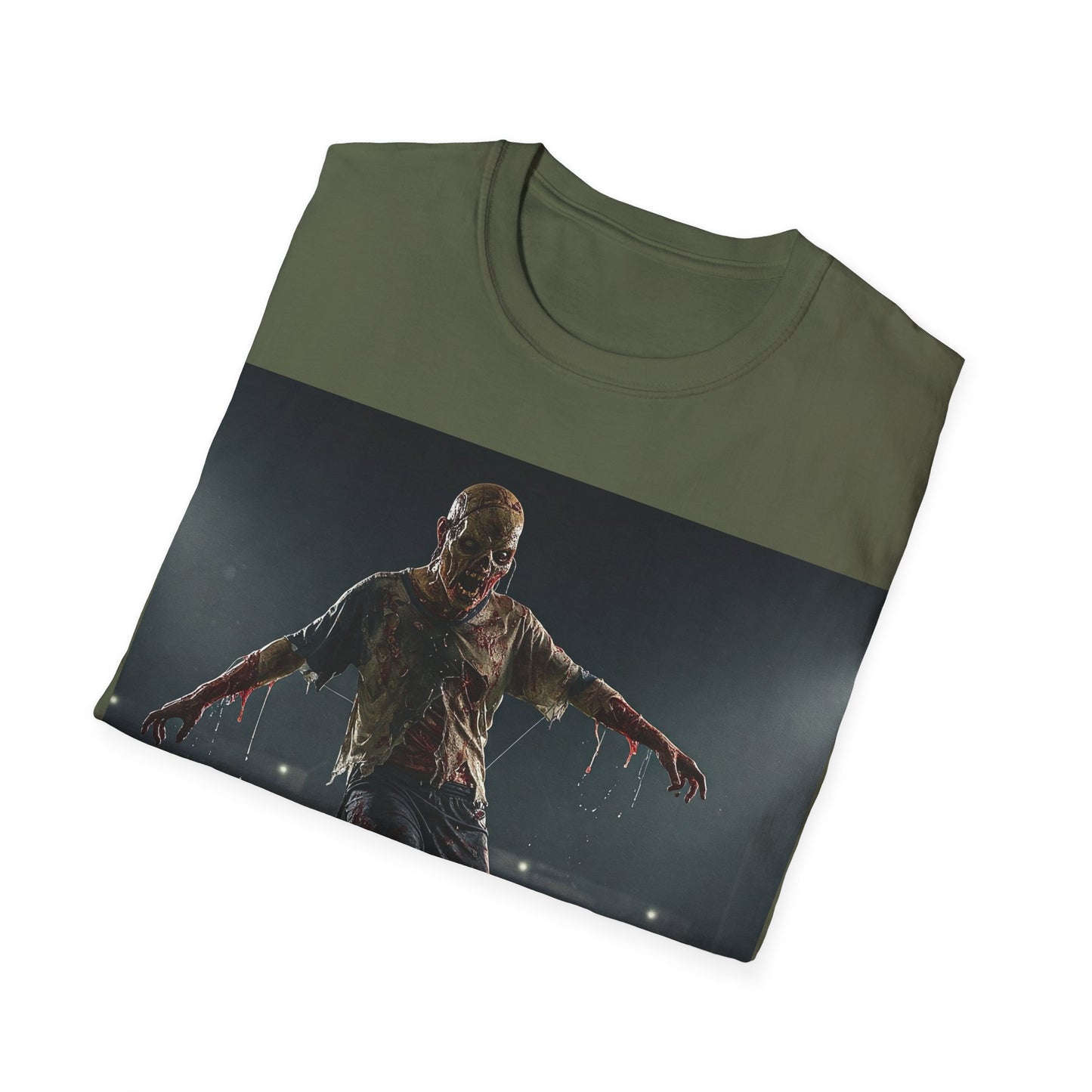 UK - Zombie Soccer Unisex Softstyle T-Shirt - Perfect for Halloween and Sports Lovers