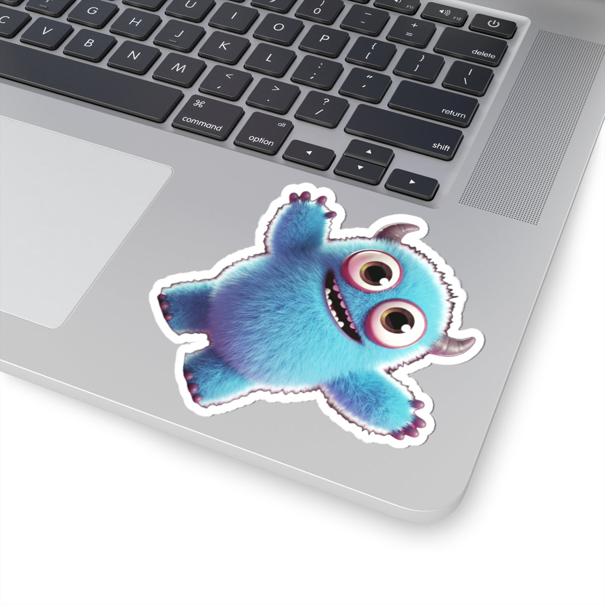 Cute Blue Monster Kiss-Cut Stickers for Kids & Decor