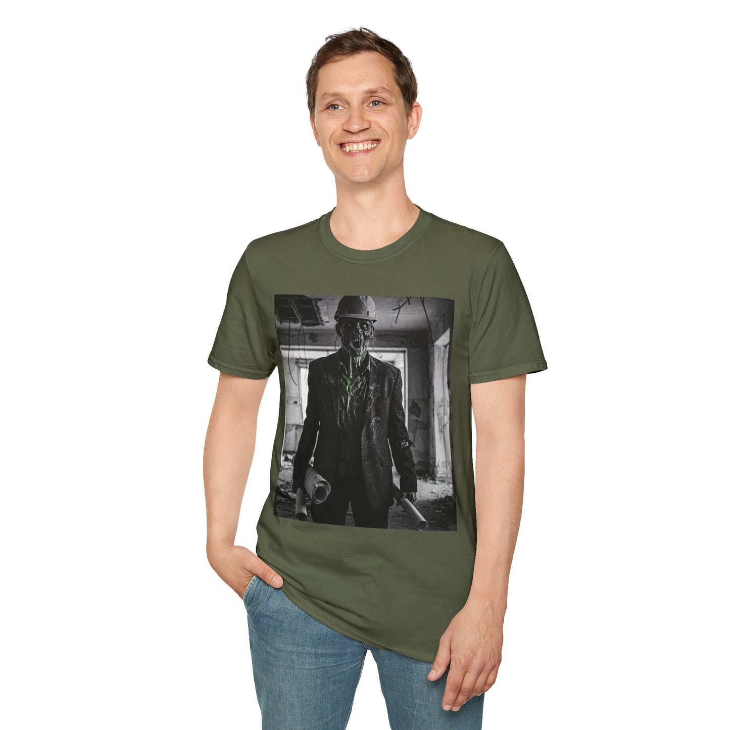 Unisex Softstyle T-Shirt with Creepy Monster Design - Perfect for Halloween and Horror Fans