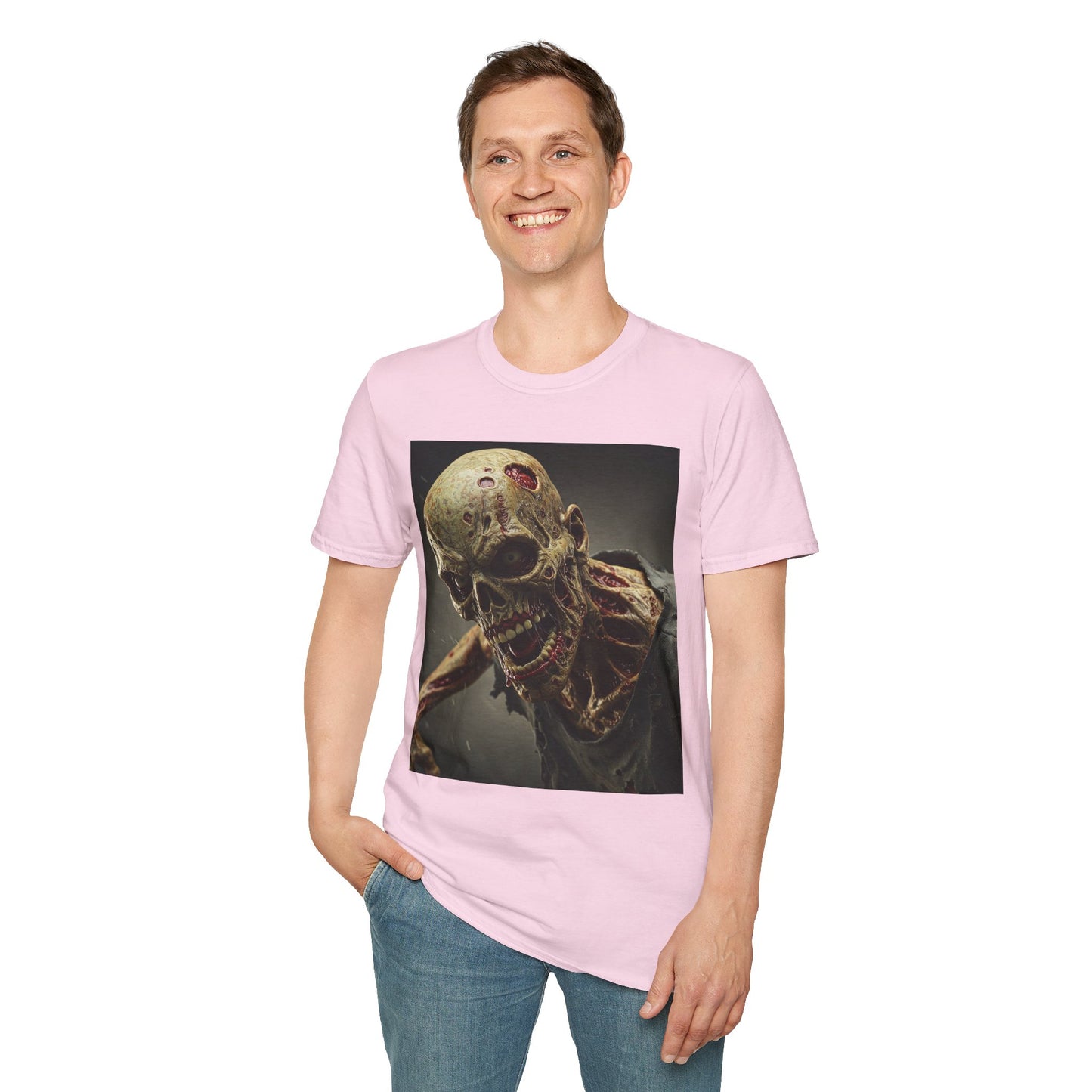 Zombie Skull Unisex Softstyle T-Shirt - Spooky Halloween Tee