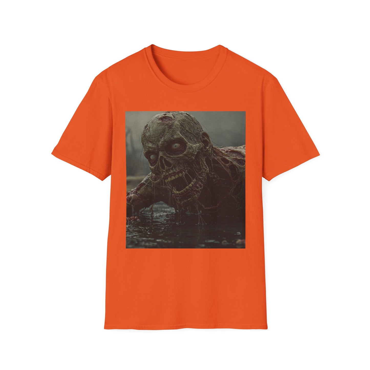Creepy Skeleton Unisex Softstyle T-Shirt - Perfect for Halloween and Horror Fans