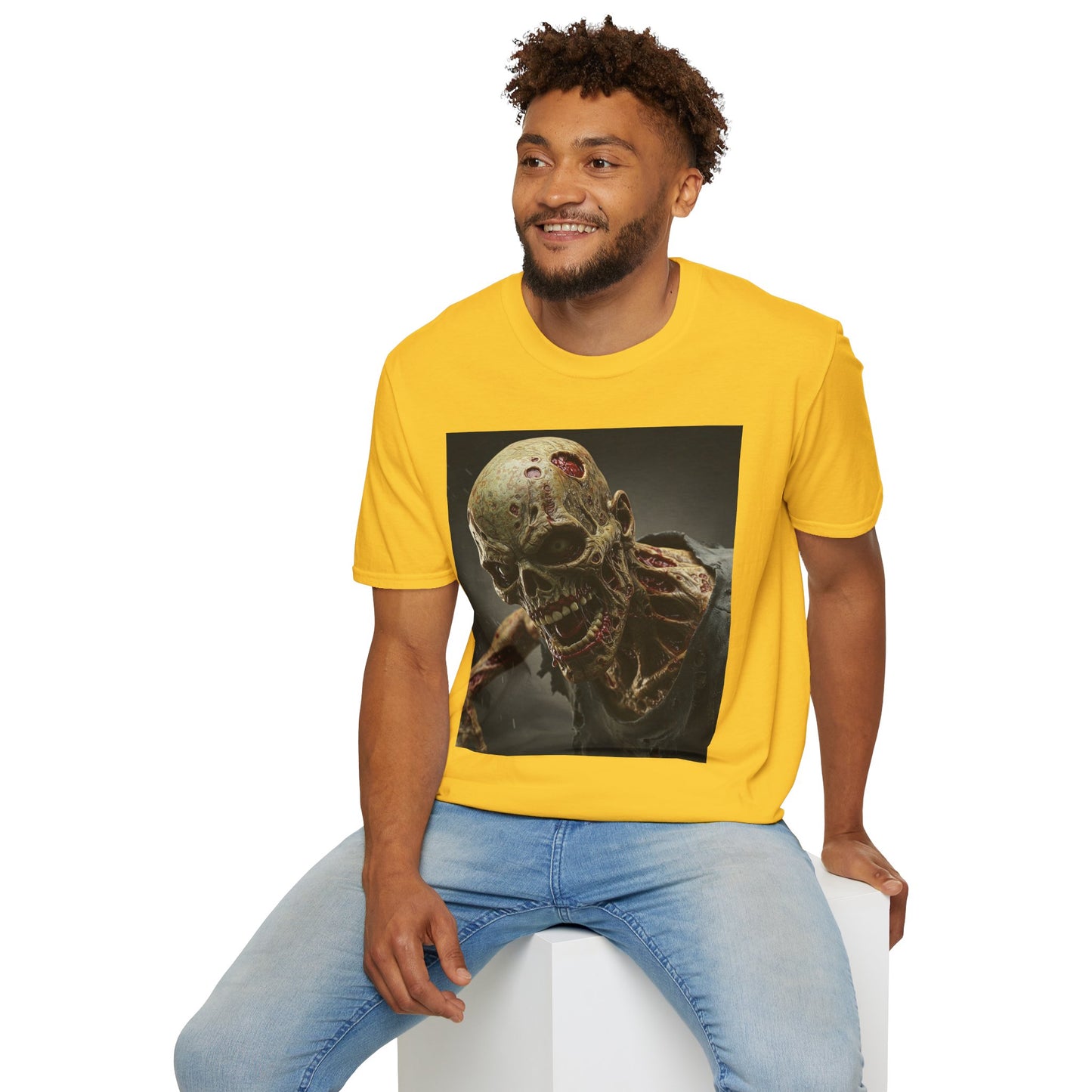 Zombie Skull Unisex Softstyle T-Shirt - Spooky Halloween Tee