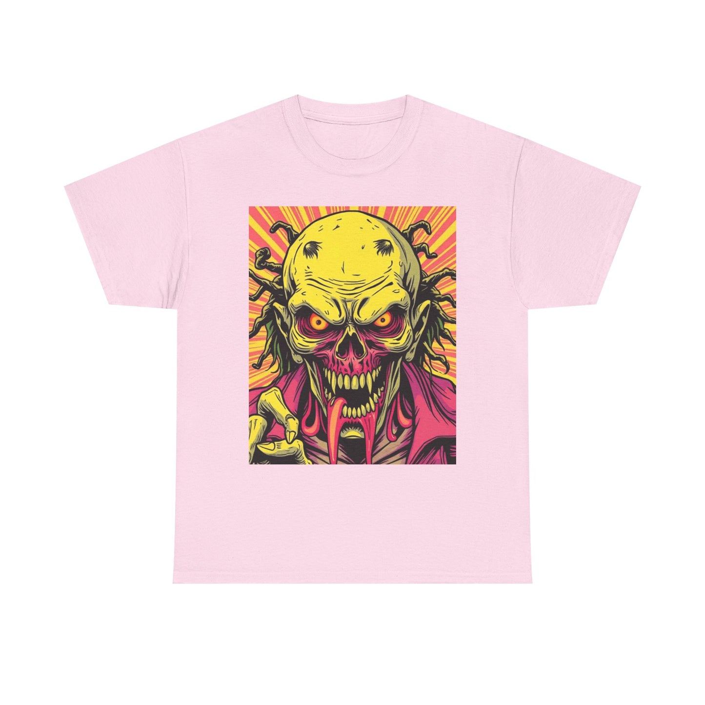 Unisex Heavy Cotton Tee - Spooky Skeleton Design for Halloween