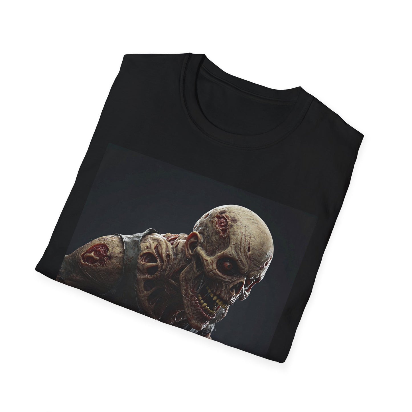Creepy Skeleton Graphic Unisex Softstyle T-Shirt - Perfect for Halloween & Horror Fans