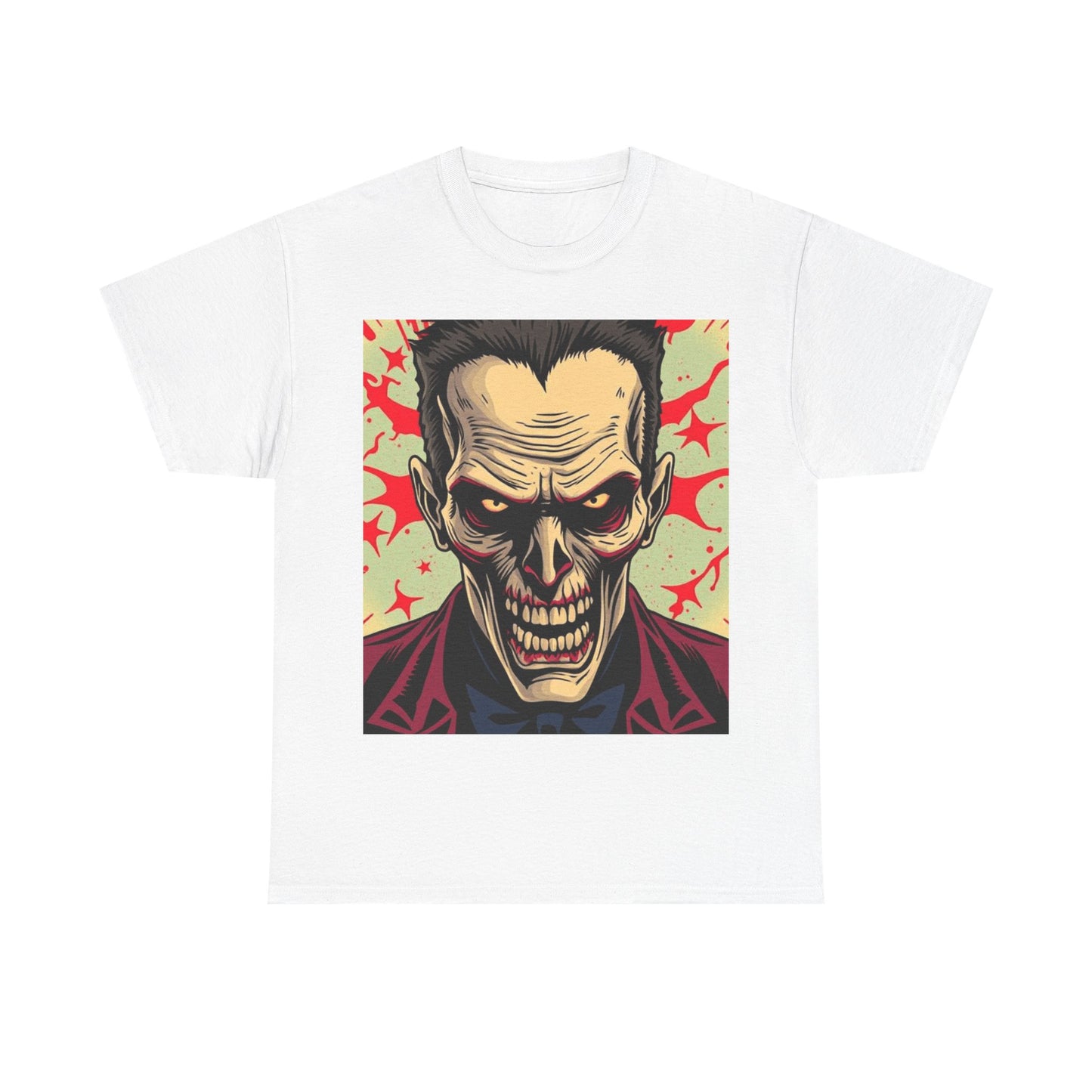 UK - Gothic Skull Art Unisex Heavy Cotton Tee - Perfect for Halloween and Horror Fans