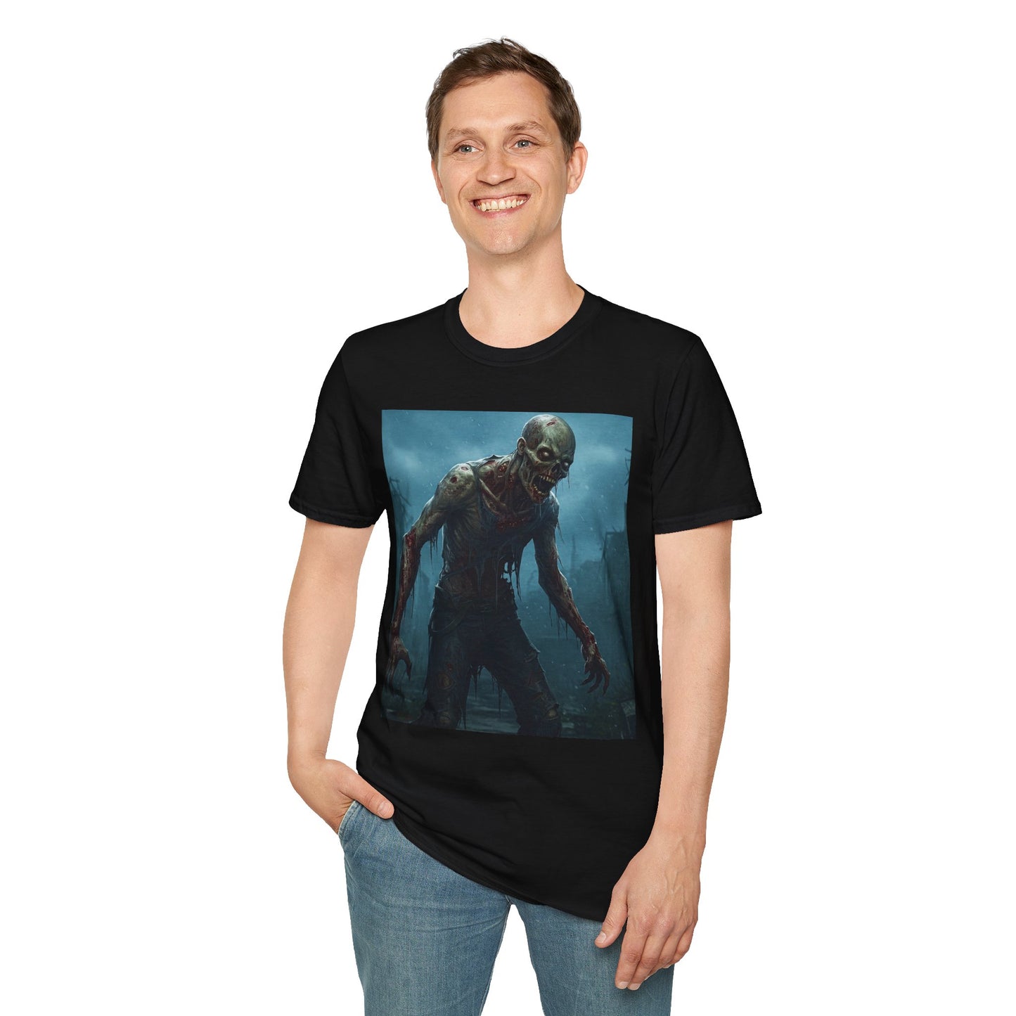 Unisex Horror Graphic T-Shirt - Zombie Design for Halloween & Horror Fans