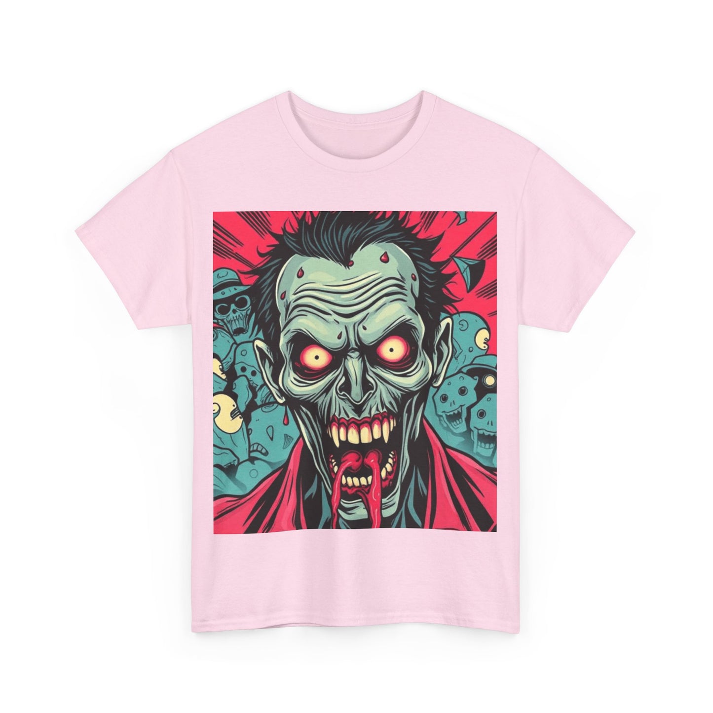 UK - Unisex Heavy Cotton Tee - Spooky Zombie Graphic Tee for Halloween