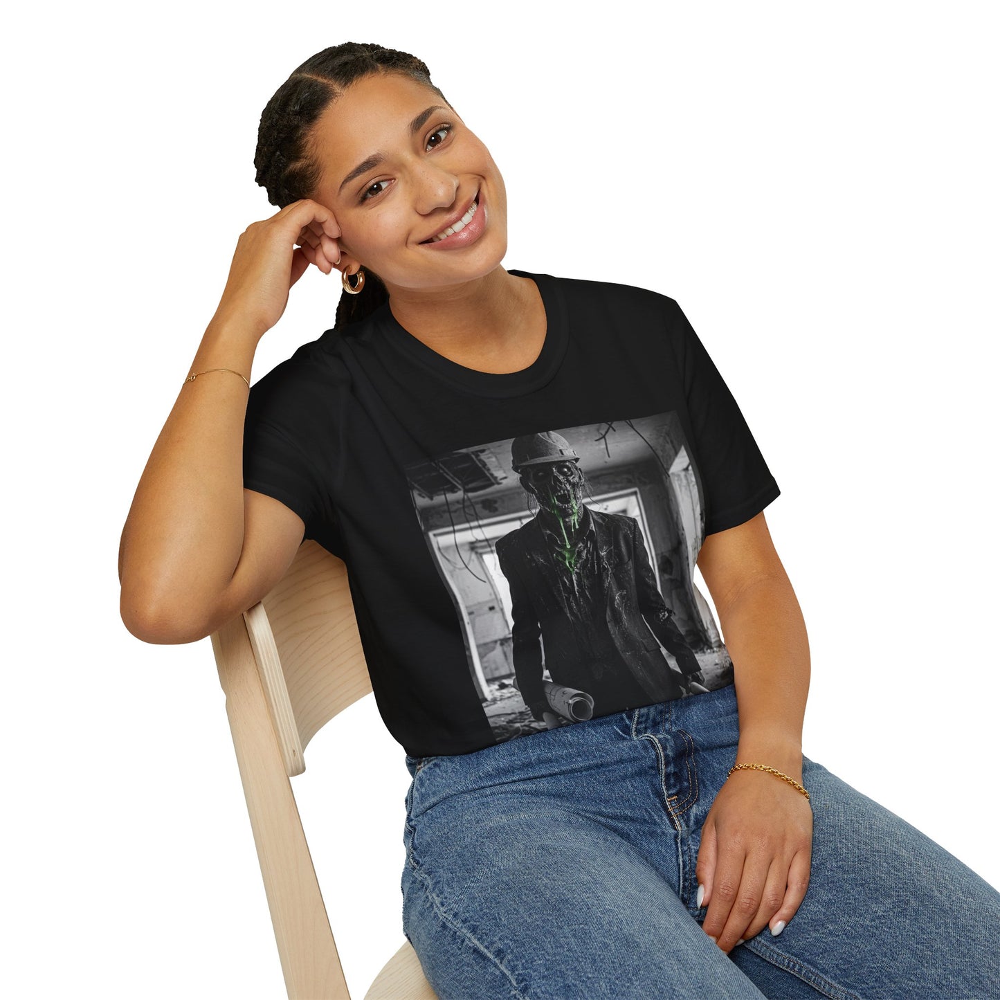 Unisex Softstyle T-Shirt with Creepy Monster Design - Perfect for Halloween and Horror Fans