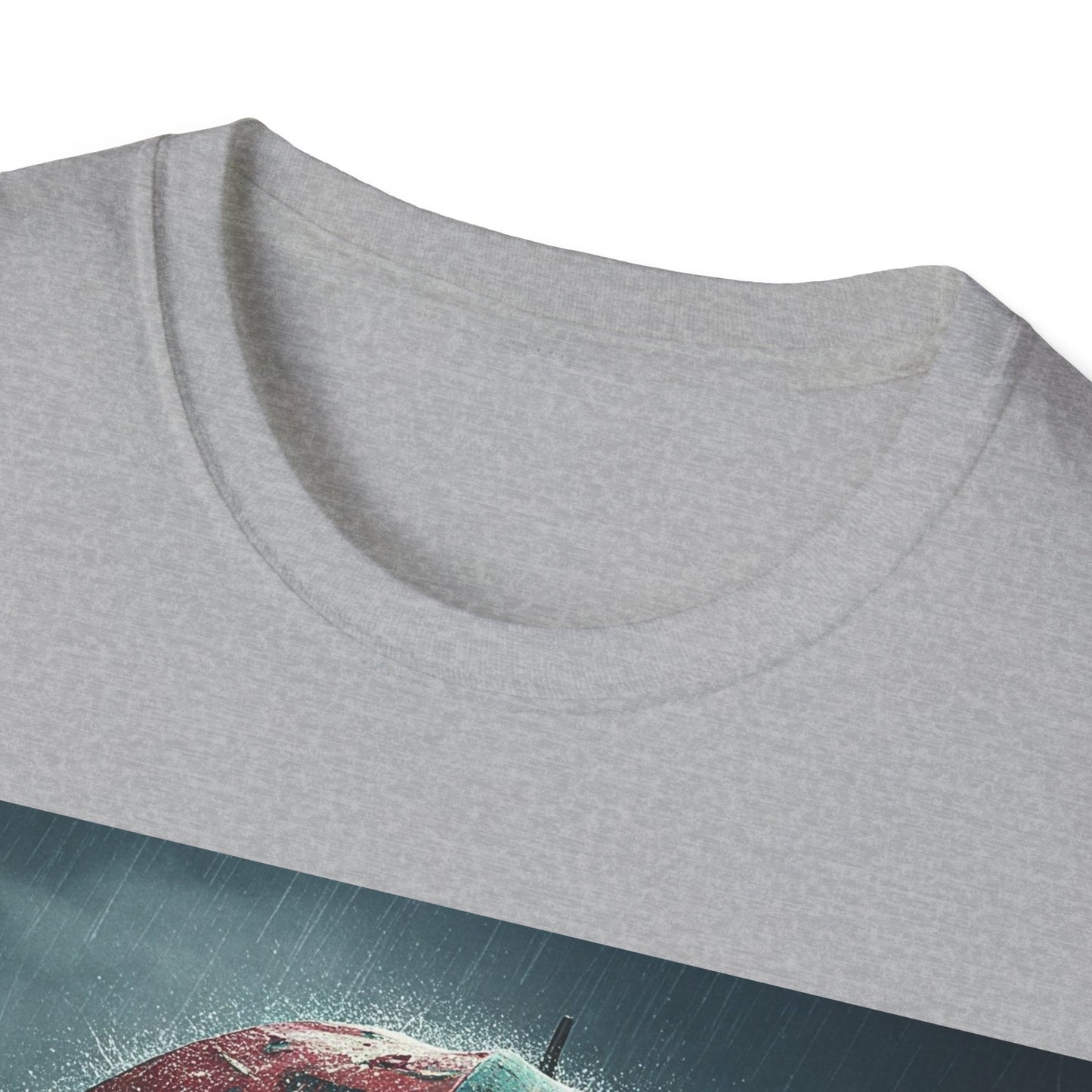 UK - Unisex Softstyle T-Shirt - Creepy Skeleton with Umbrella Design - Perfect for Halloween