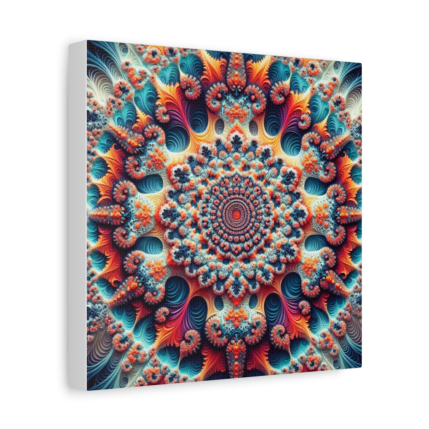 Vibrant Fractal Art Canvas – Stunning Stretched Wall Decor for Home or Office