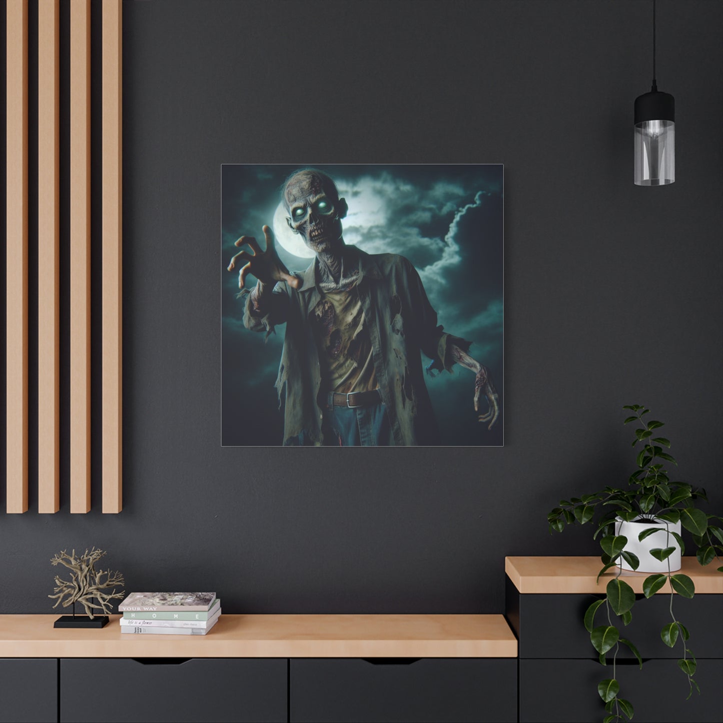 Zombie Art Matte Canvas Wall Decor - Spooky Halloween Home Decoration