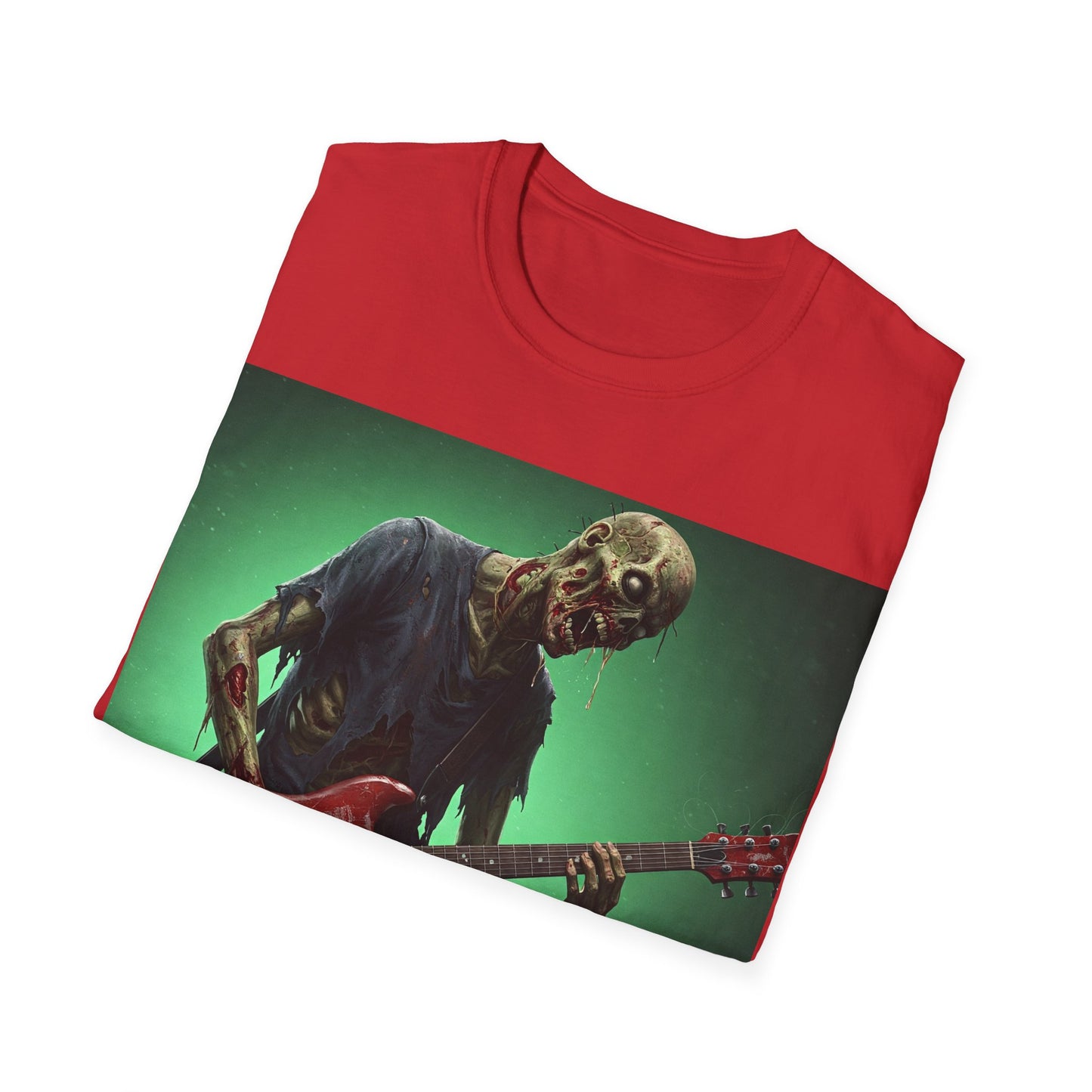 UK - Zombie Rocker Apocalyptic Portrait Tee, bold, decaying zombie graphic