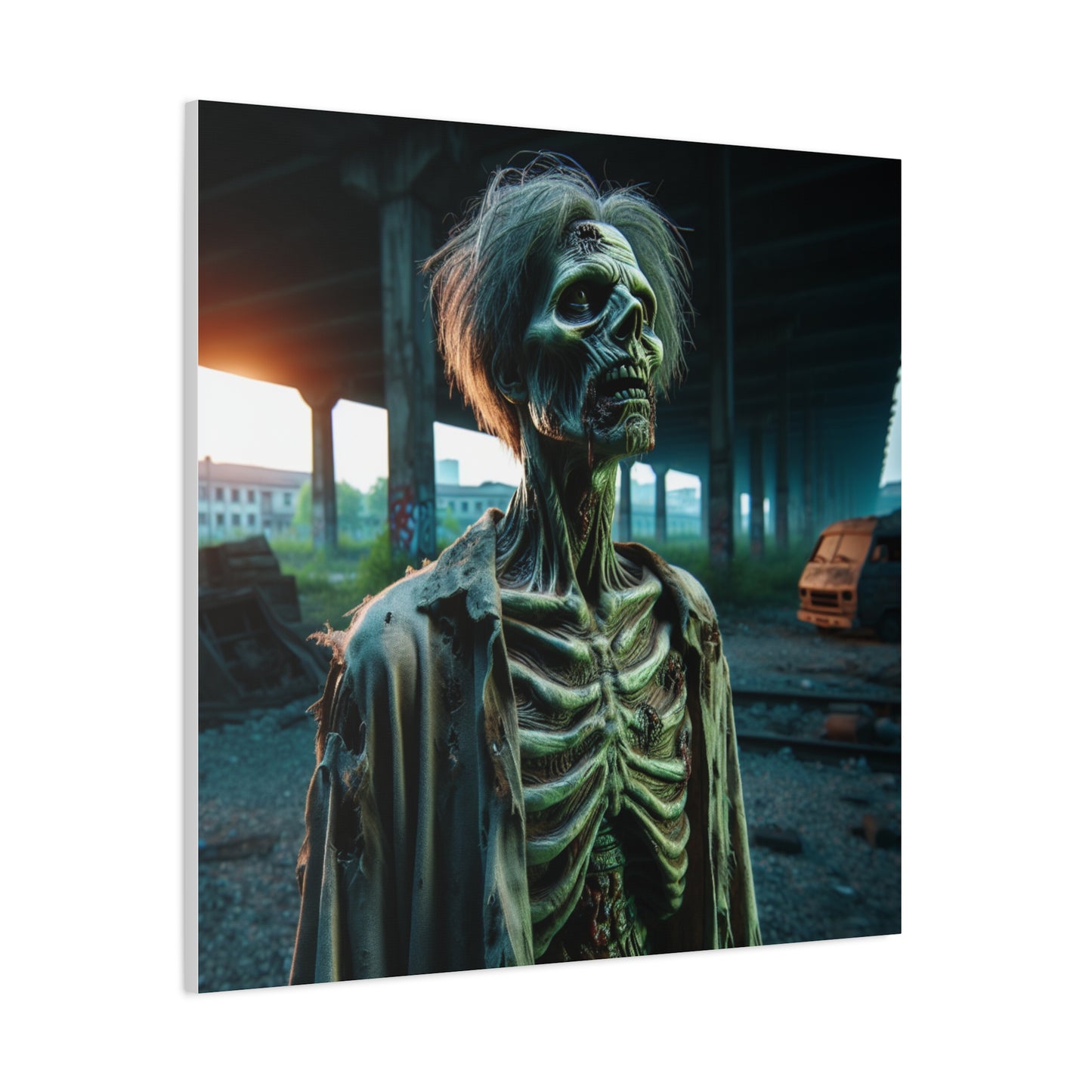Creepy Skeleton Wall Art | Matte Canvas Decor for Halloween & Gothic Lovers